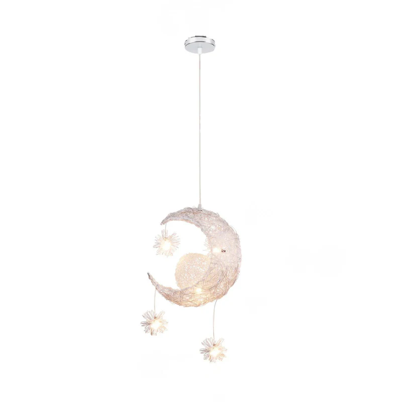 Modern Moon & Star Pendant Light LED Kids Bedroom Hanging Lamp Home Décor - Image 13