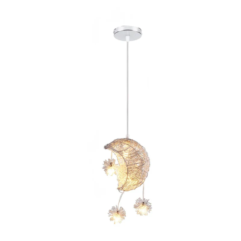 Modern Moon & Star Pendant Light LED Kids Bedroom Hanging Lamp Home Décor - Image 9