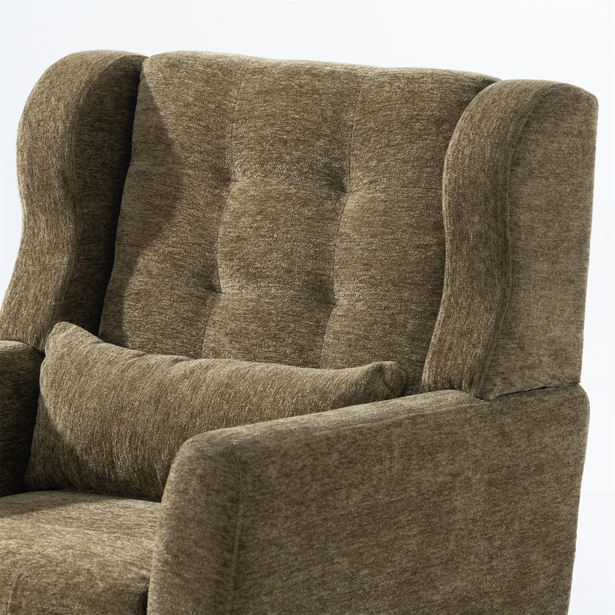 Modern Olive Green Chenille Accent Chair - Image 11