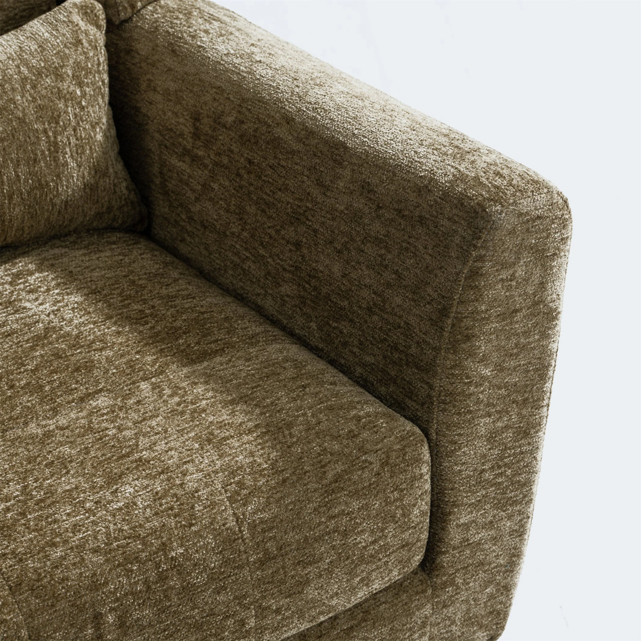 Modern Olive Green Chenille Accent Chair - Image 13