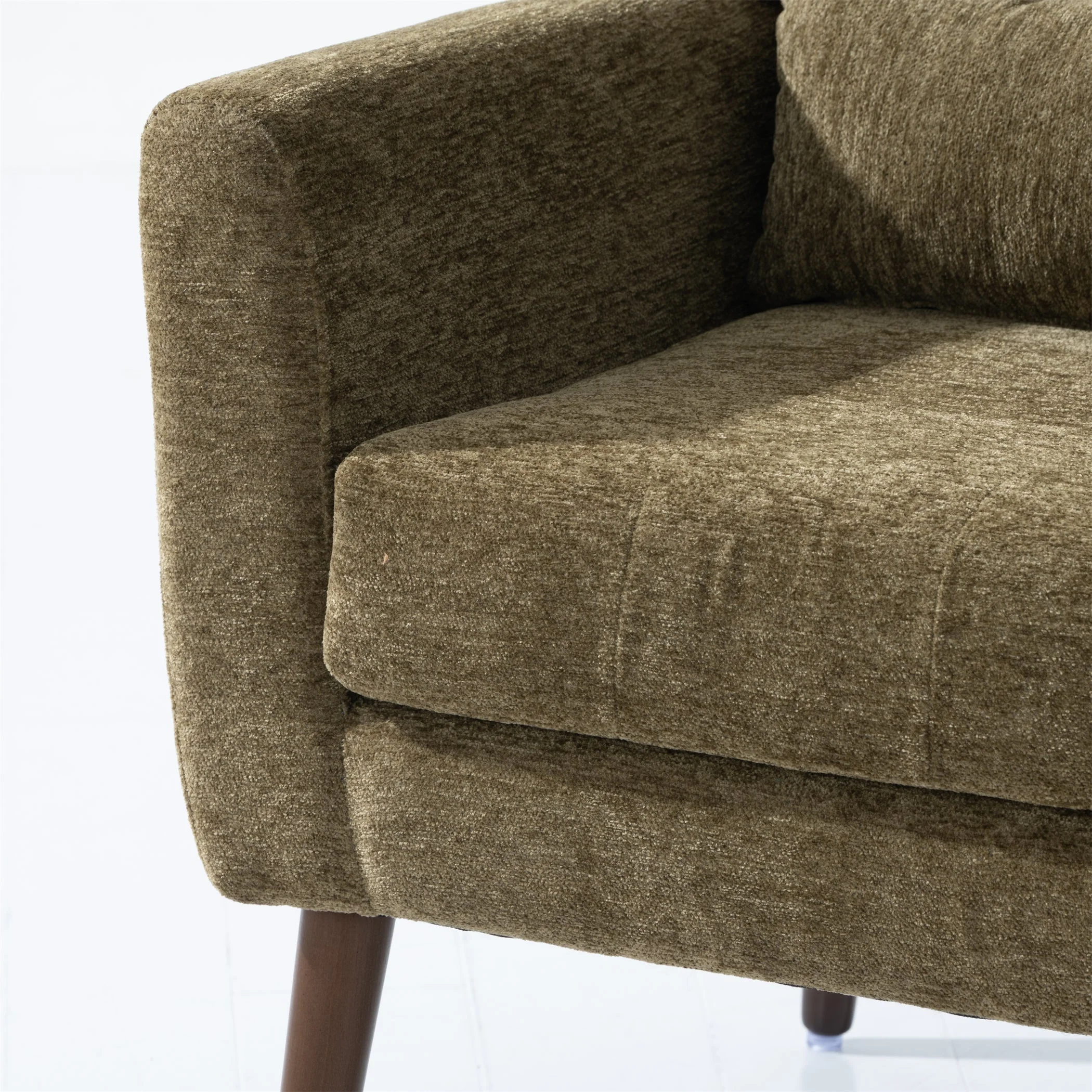 Modern Olive Green Chenille Accent Chair - Image 14