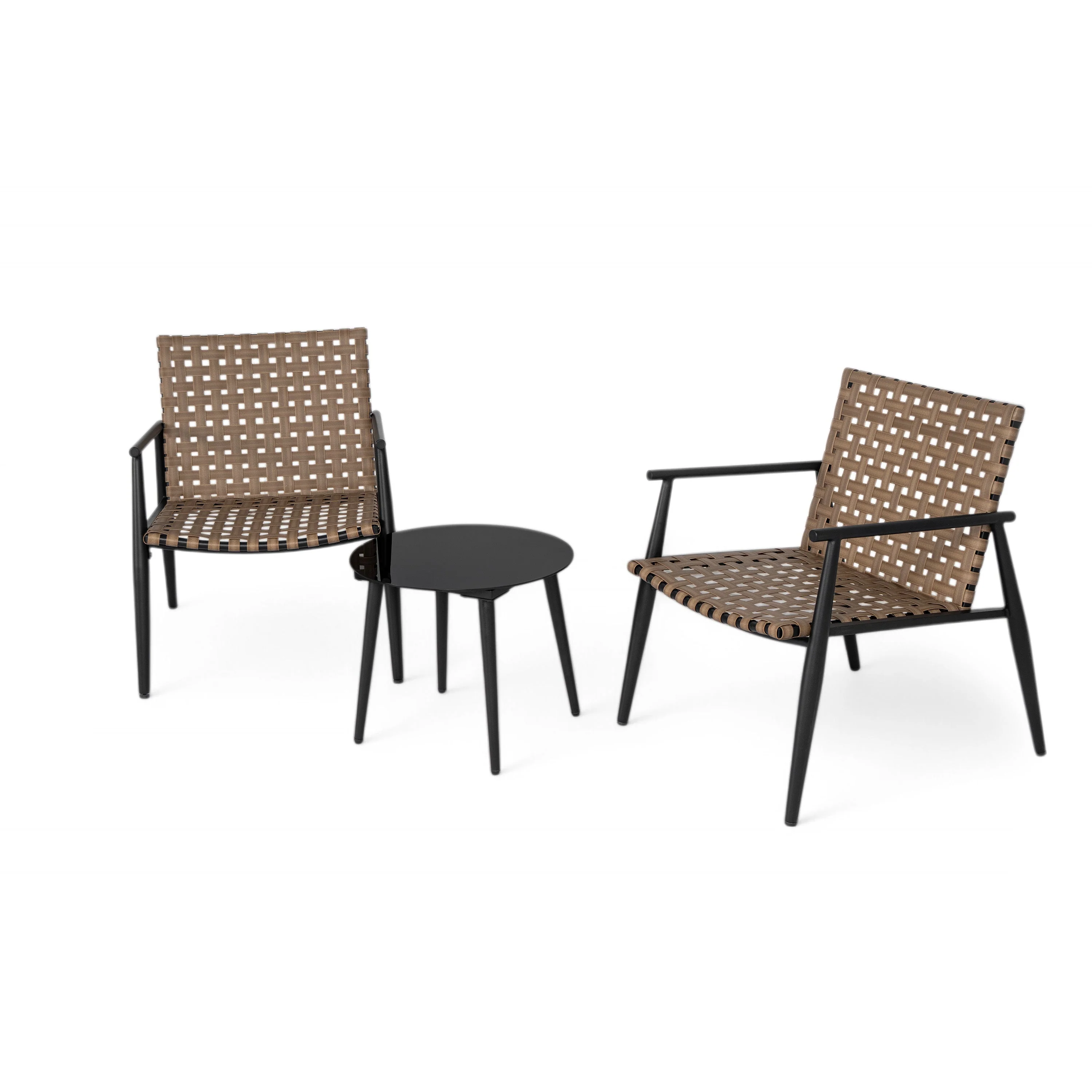 Modern Outdoor Chat Set: 2 Rattan Chairs with Side Table - Image 10