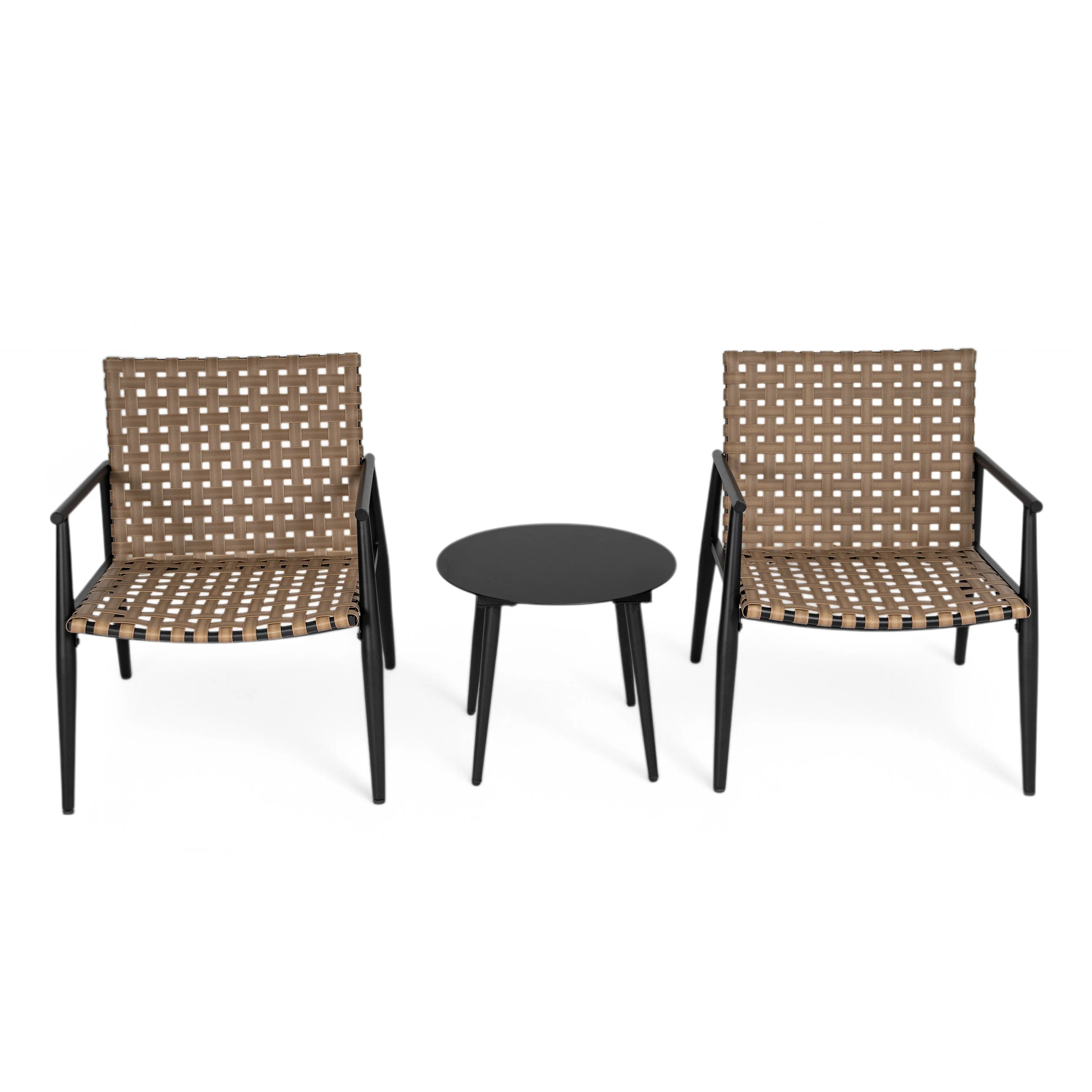 Modern Outdoor Chat Set: 2 Rattan Chairs with Side Table - Image 6