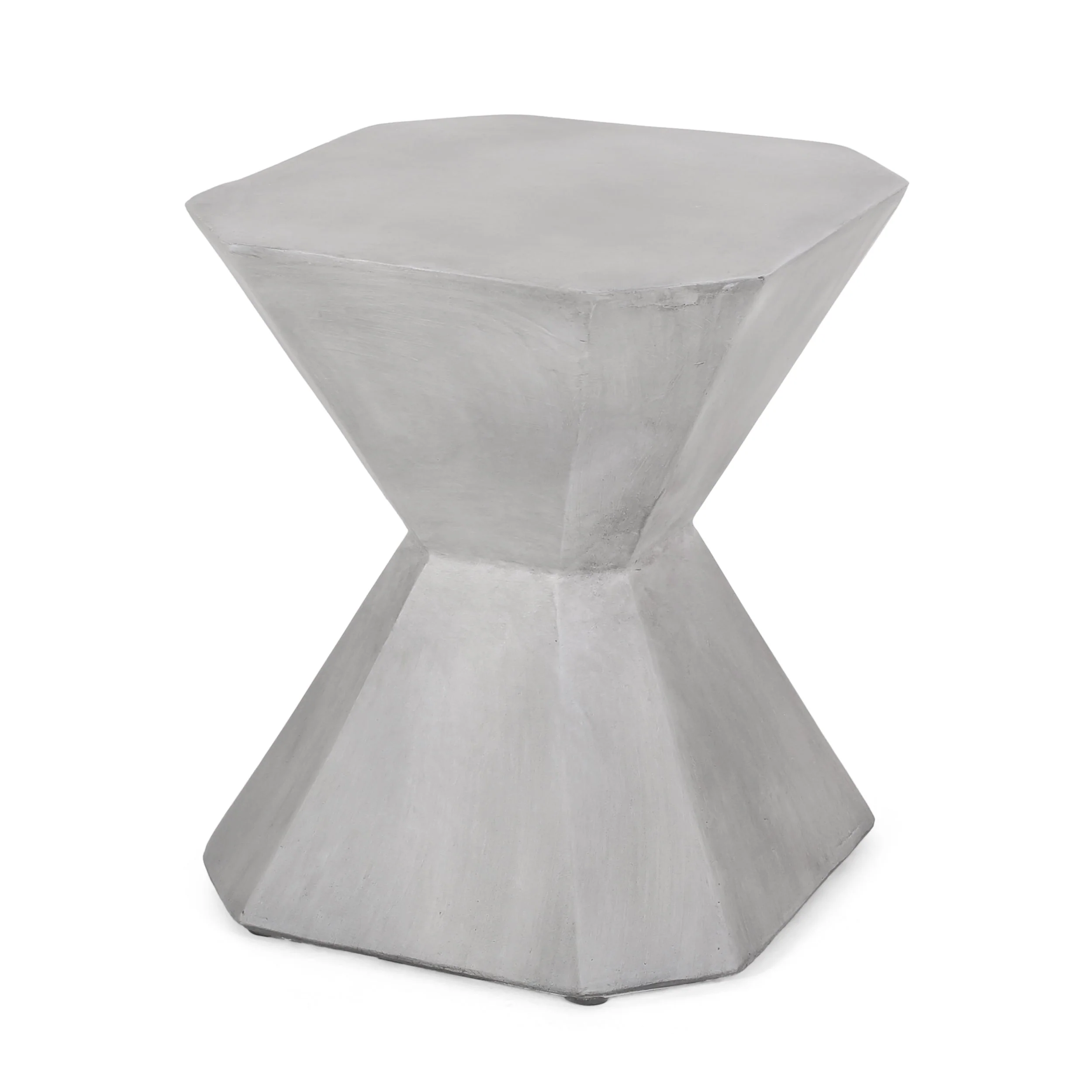 Modern Outdoor Lightweight Concrete Side Table in Natural Color - Image 6