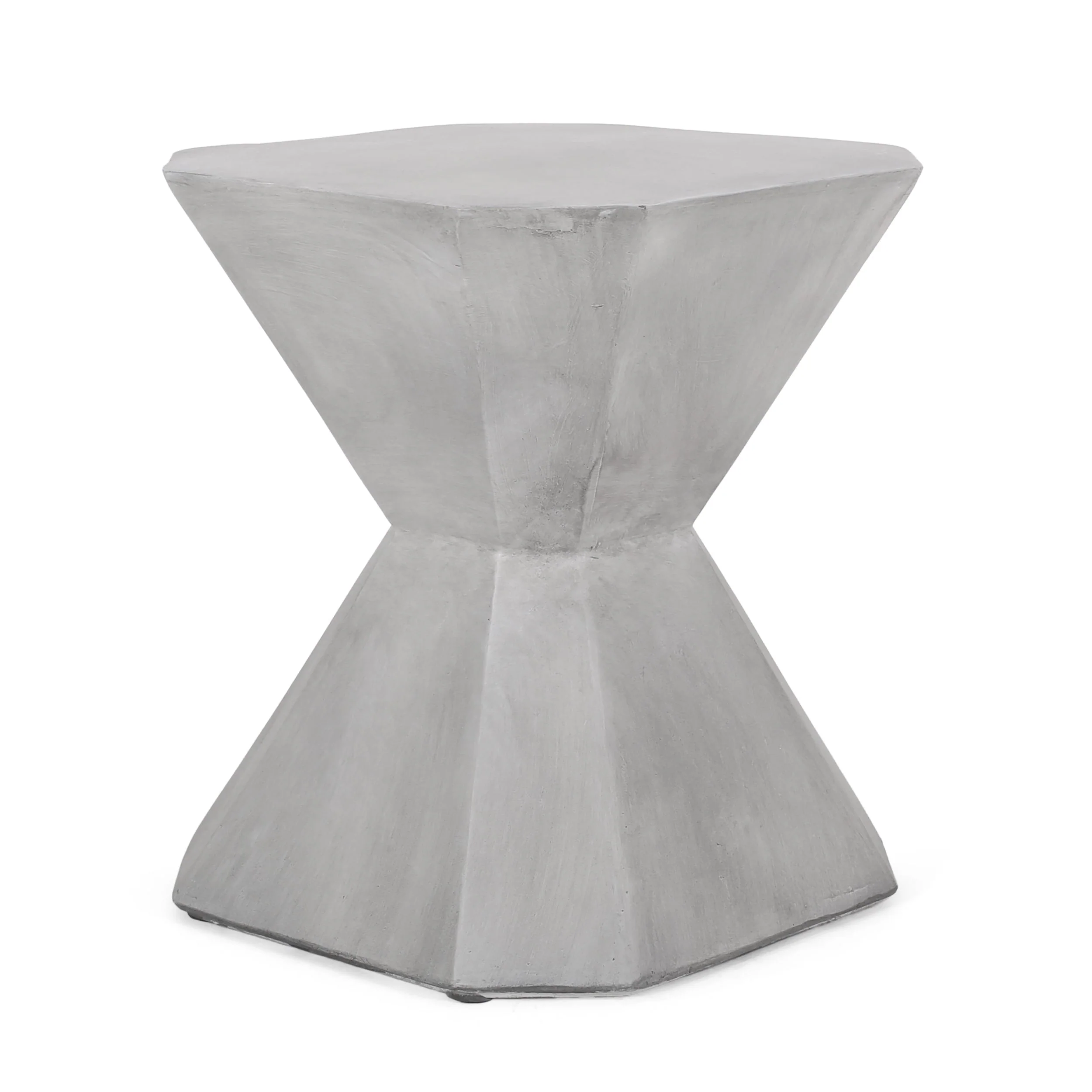 Modern Outdoor Lightweight Concrete Side Table in Natural Color - Image 7