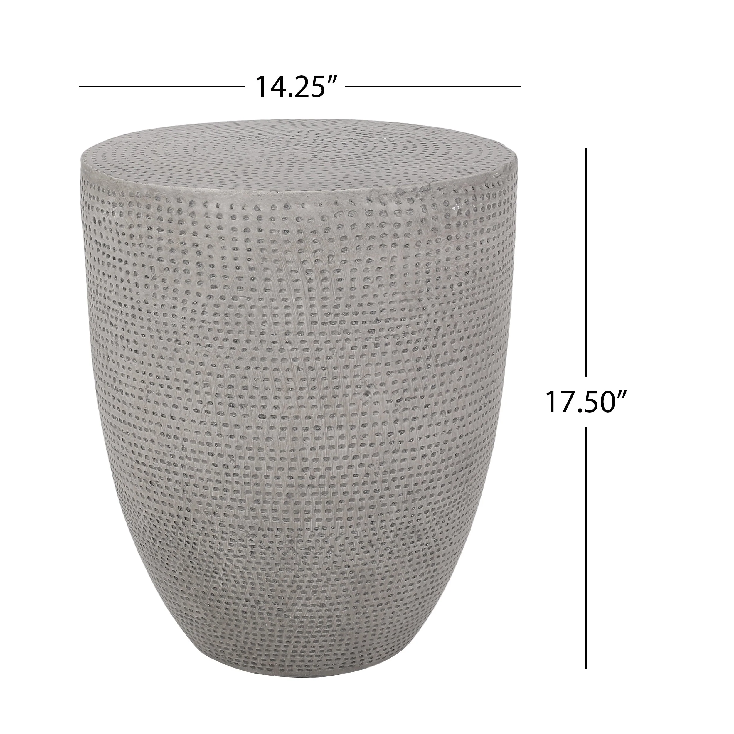 Modern Outdoor Lightweight Concrete Side Table with Natural Finish - Image 3