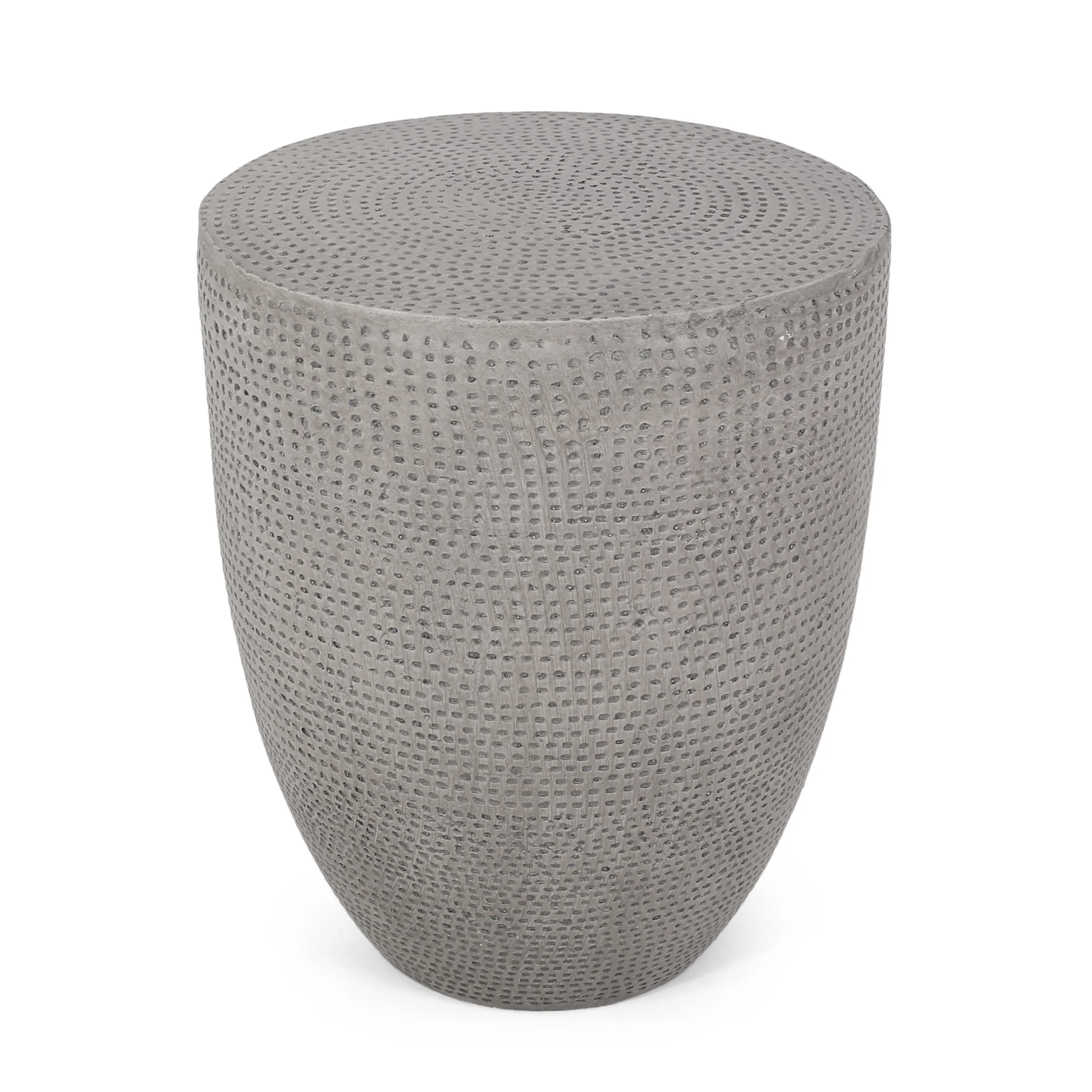 Modern Outdoor Lightweight Concrete Side Table with Natural Finish - Image 6