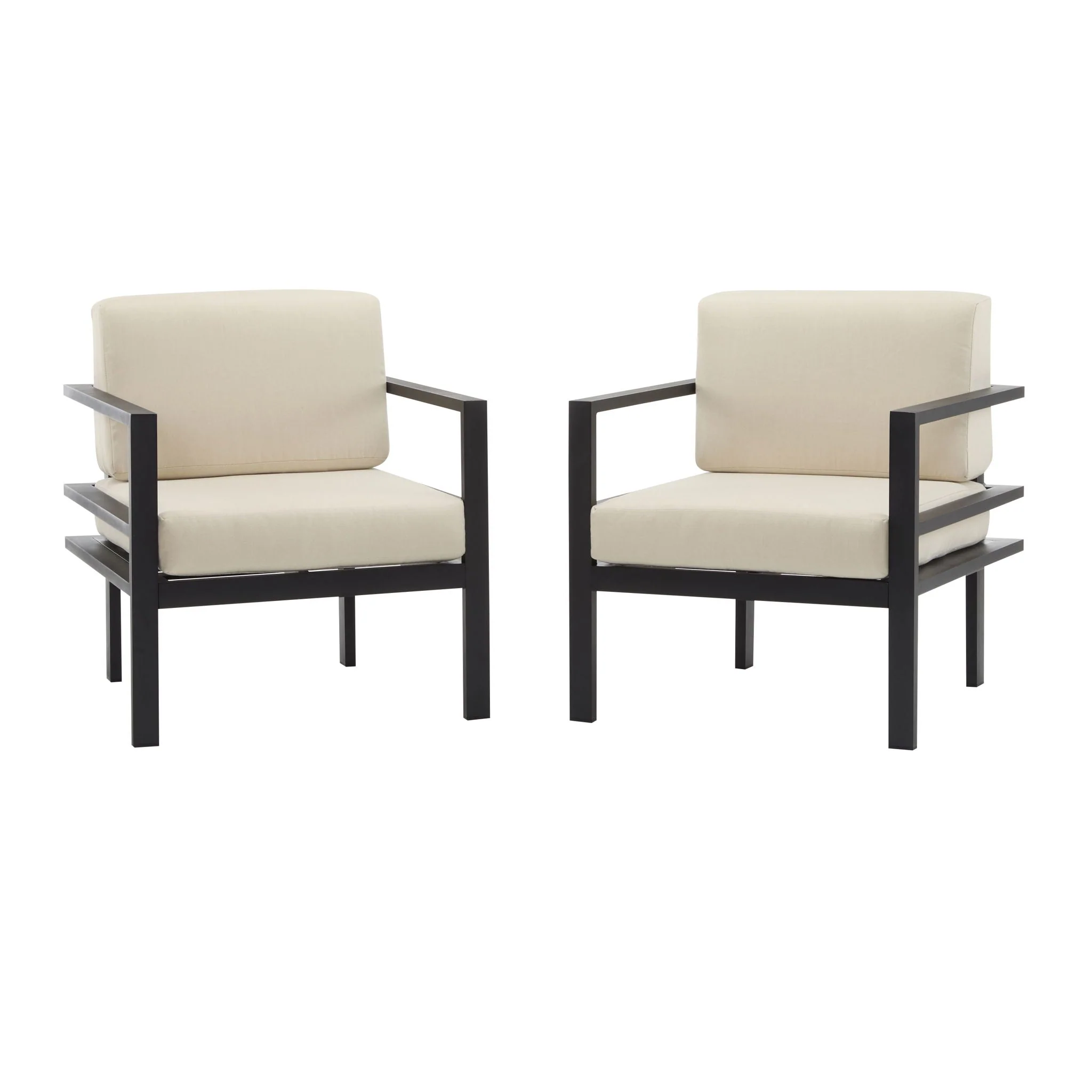 Modern Outdoor Lounge Chair With Aluminum Frame And Weather Resistant Cushions - Image 2