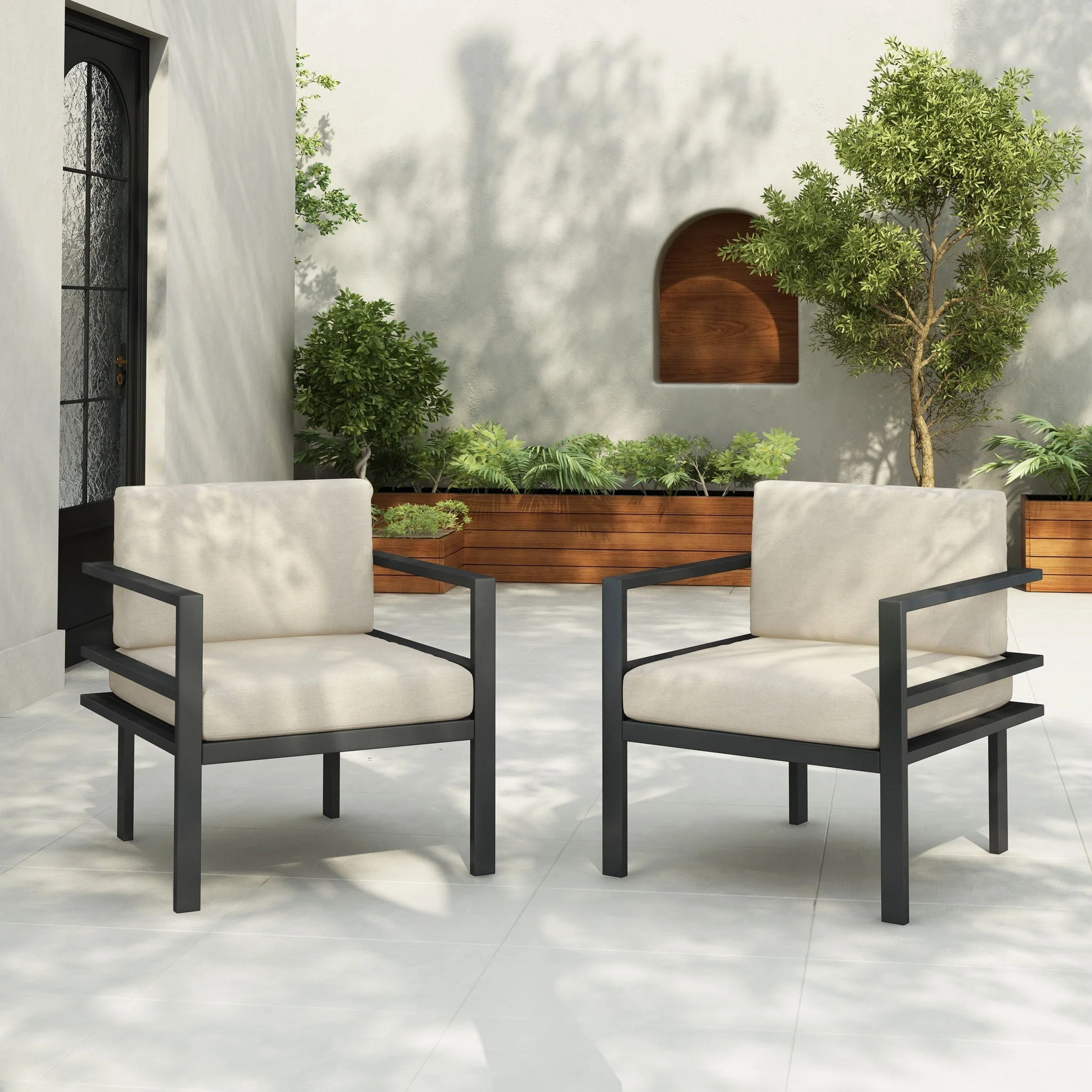 Modern Outdoor Lounge Chair With Aluminum Frame And Weather Resistant Cushions - Image 4