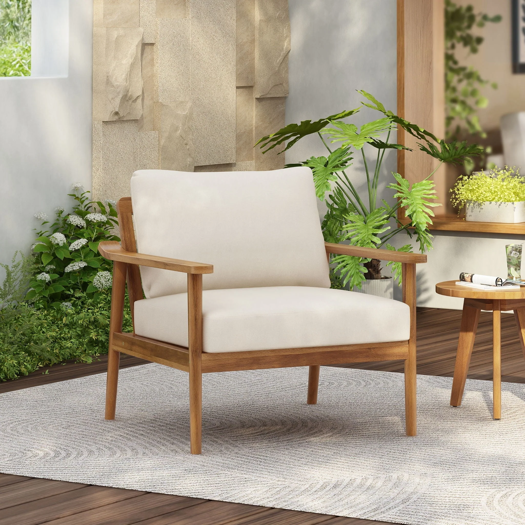 Modern Outdoor Lounge Chair With Cushions - Image 3