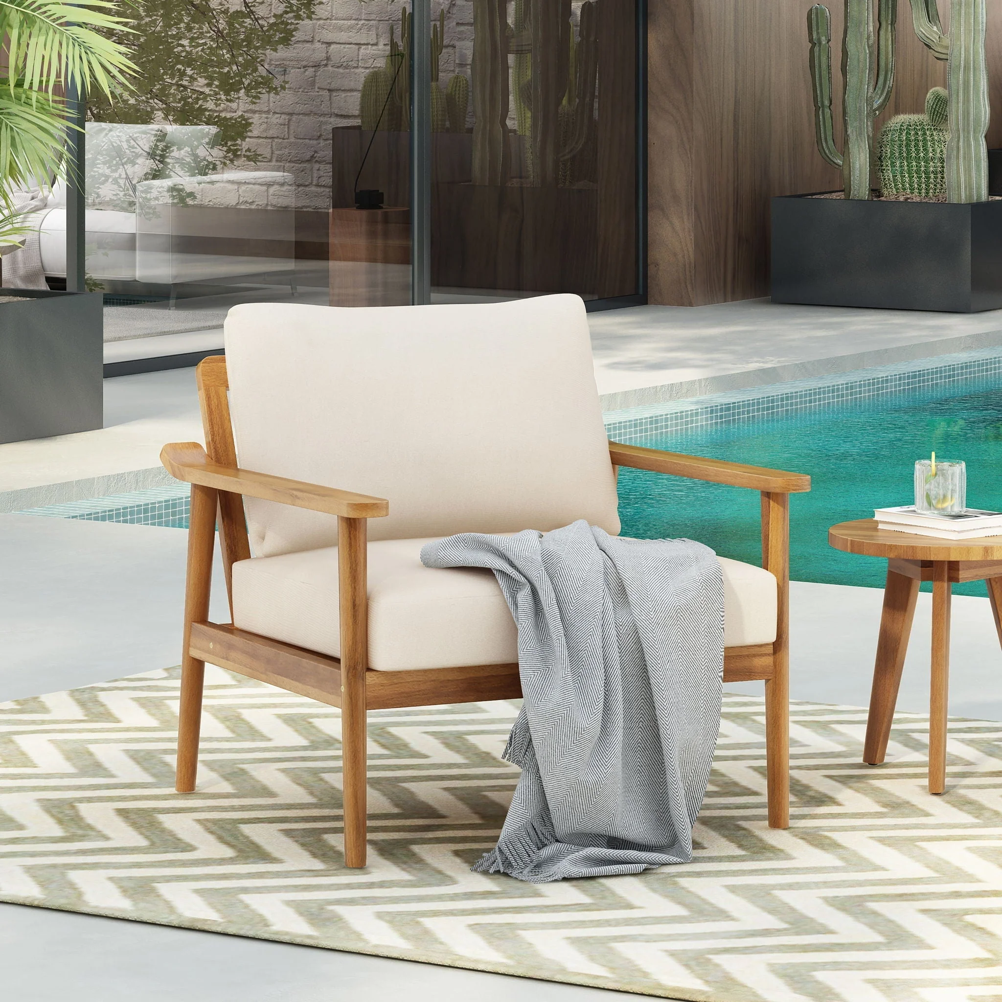 Modern Outdoor Lounge Chair With Cushions - Image 5