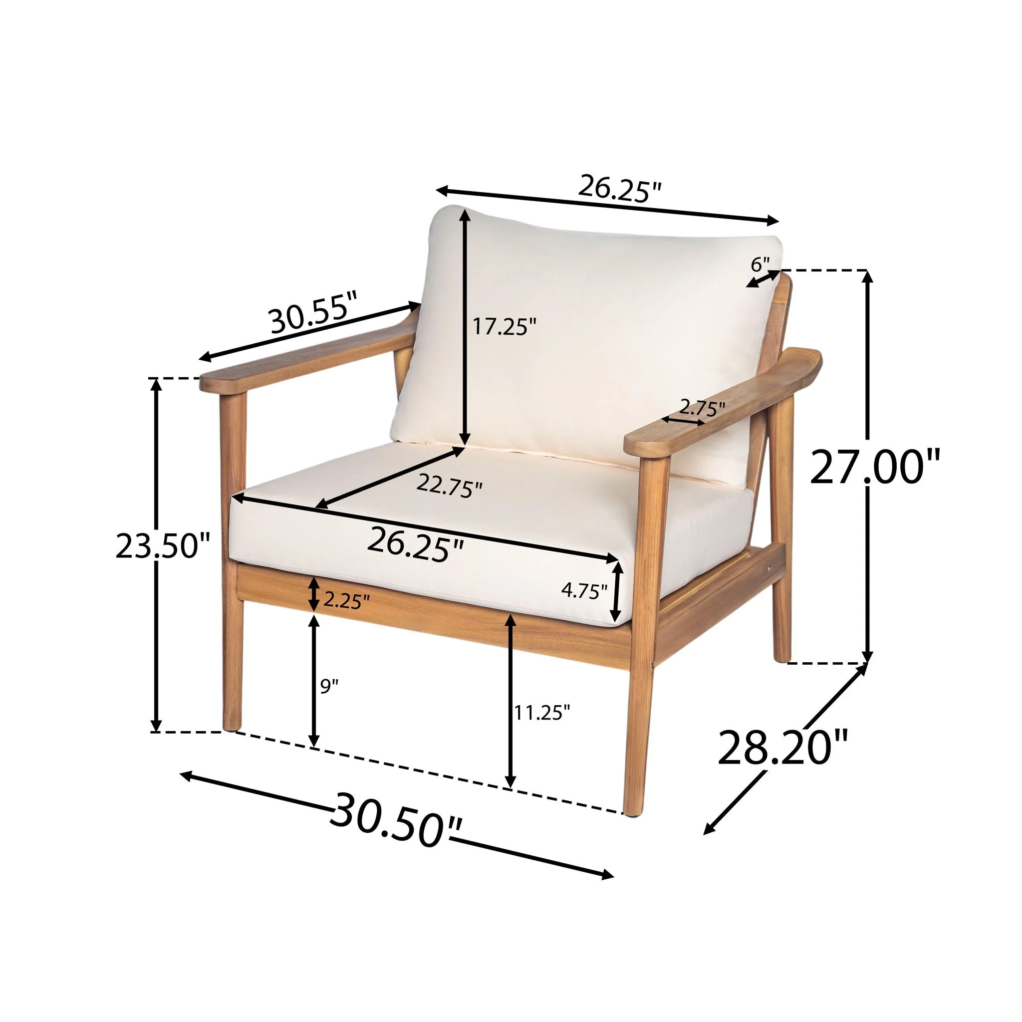Modern Outdoor Lounge Chair With Cushions - Image 6
