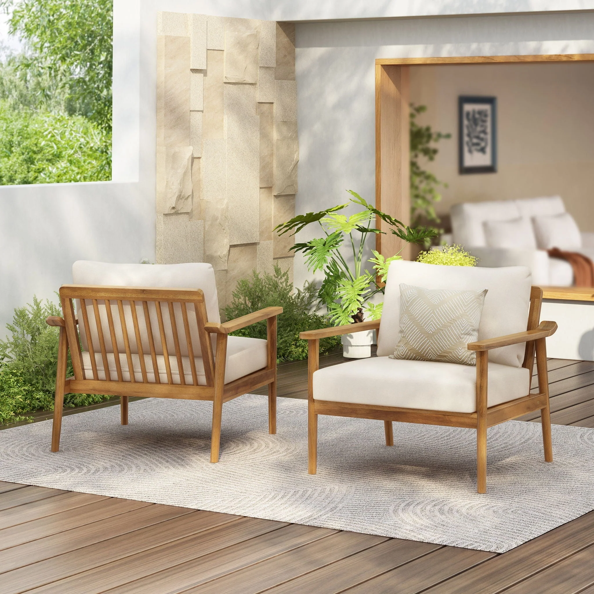 Modern Outdoor Lounge Chair With Cushions - Image 7