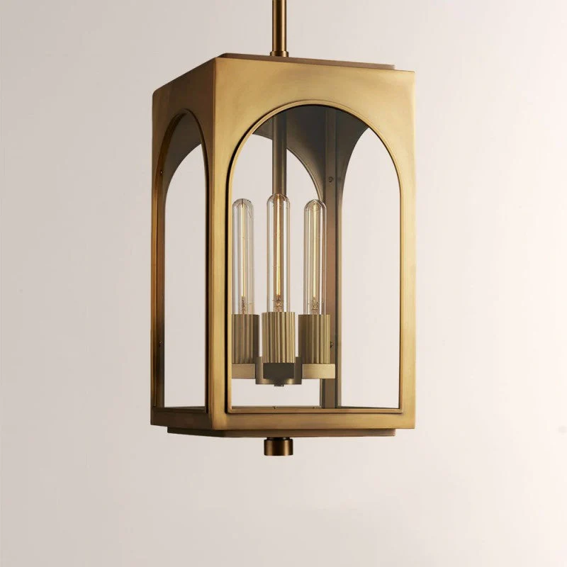 Modern Outdoor Wall Lantern Brass Glass - Image 2