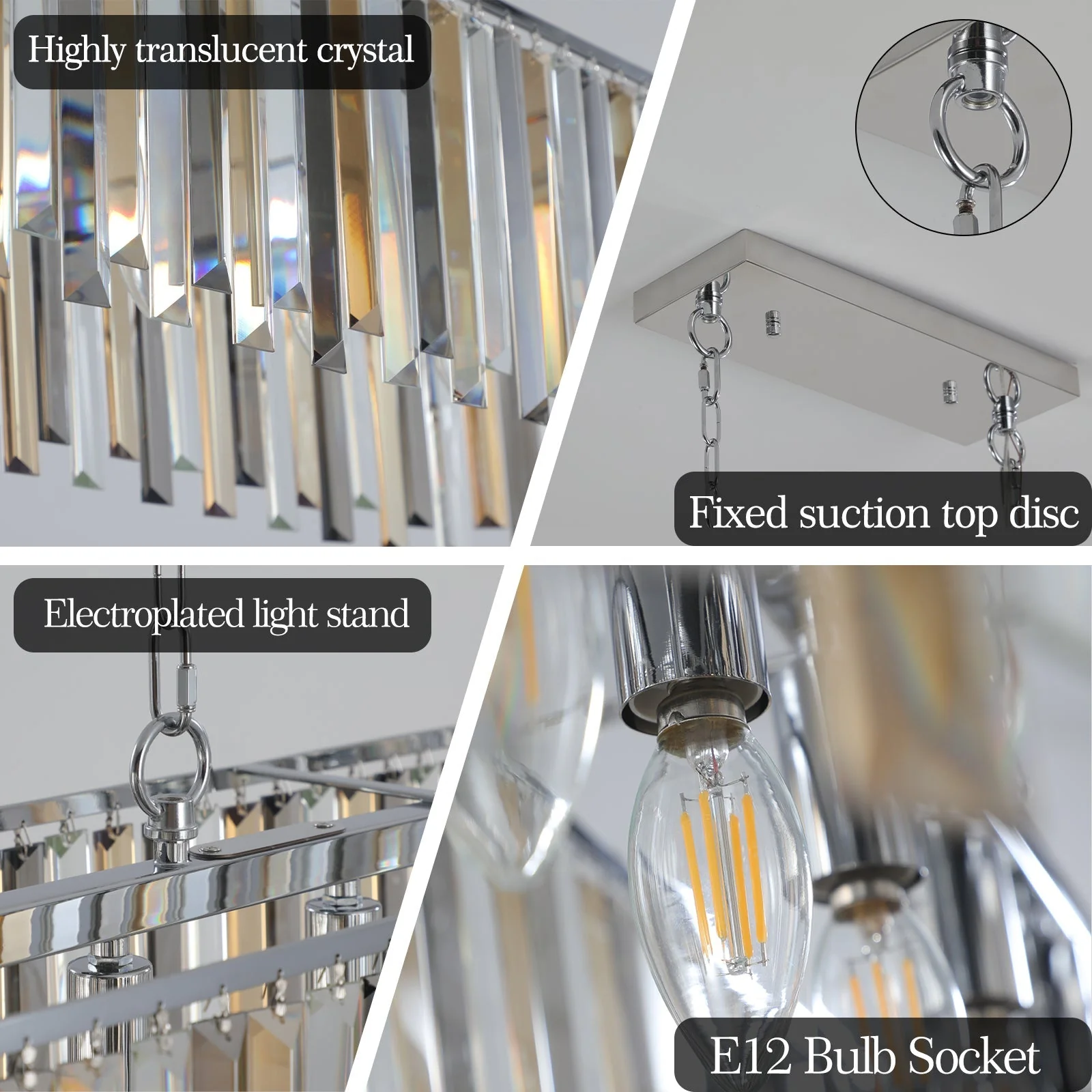Modern Oval Crystal Ceiling Chandelier - Image 10