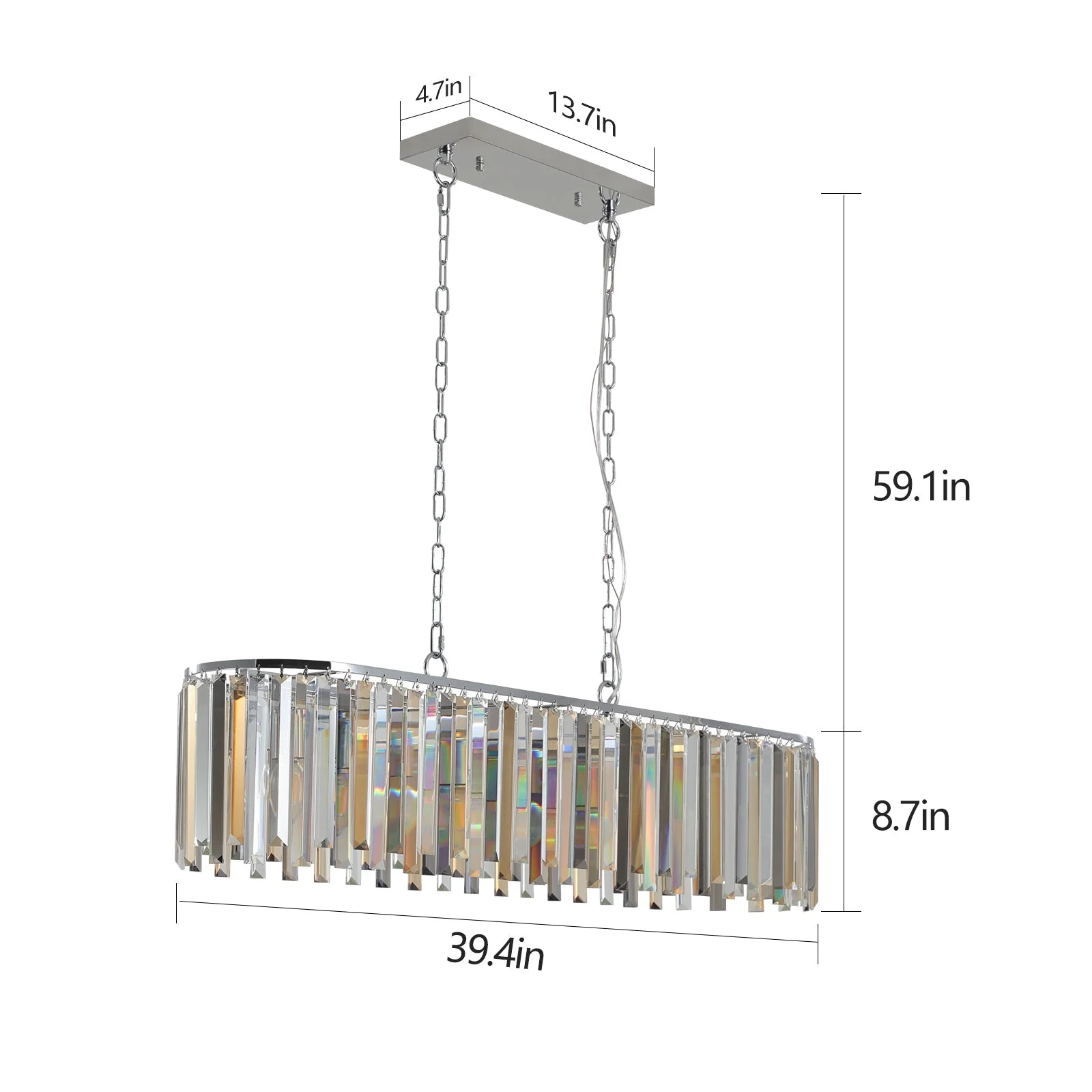 Modern Oval Crystal Ceiling Chandelier - Image 12