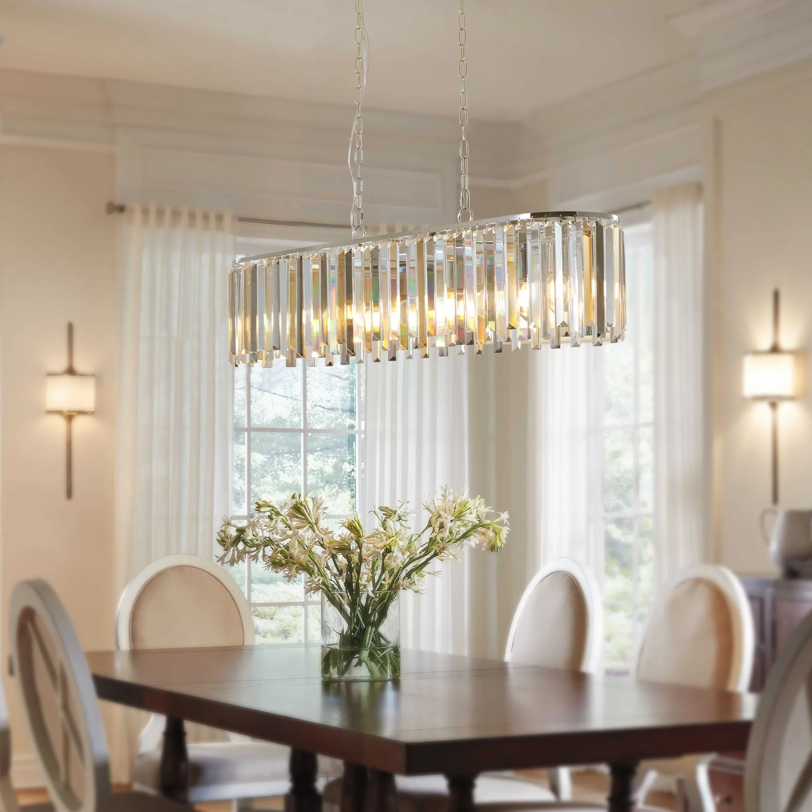 Modern Oval Crystal Ceiling Chandelier - Image 2