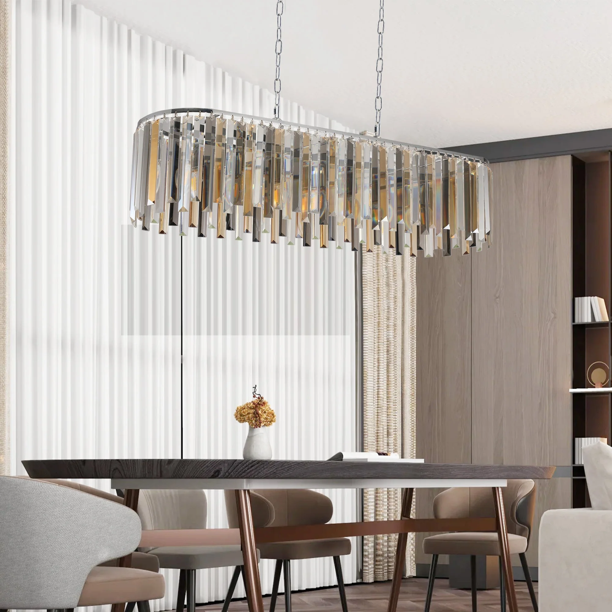 Modern Oval Crystal Ceiling Chandelier - Image 4