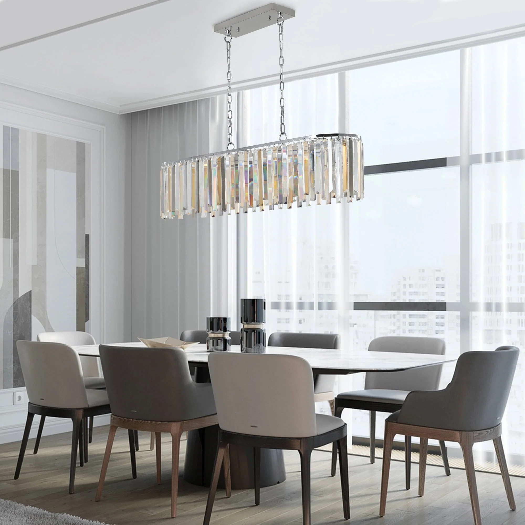 Modern Oval Crystal Ceiling Chandelier - Image 6