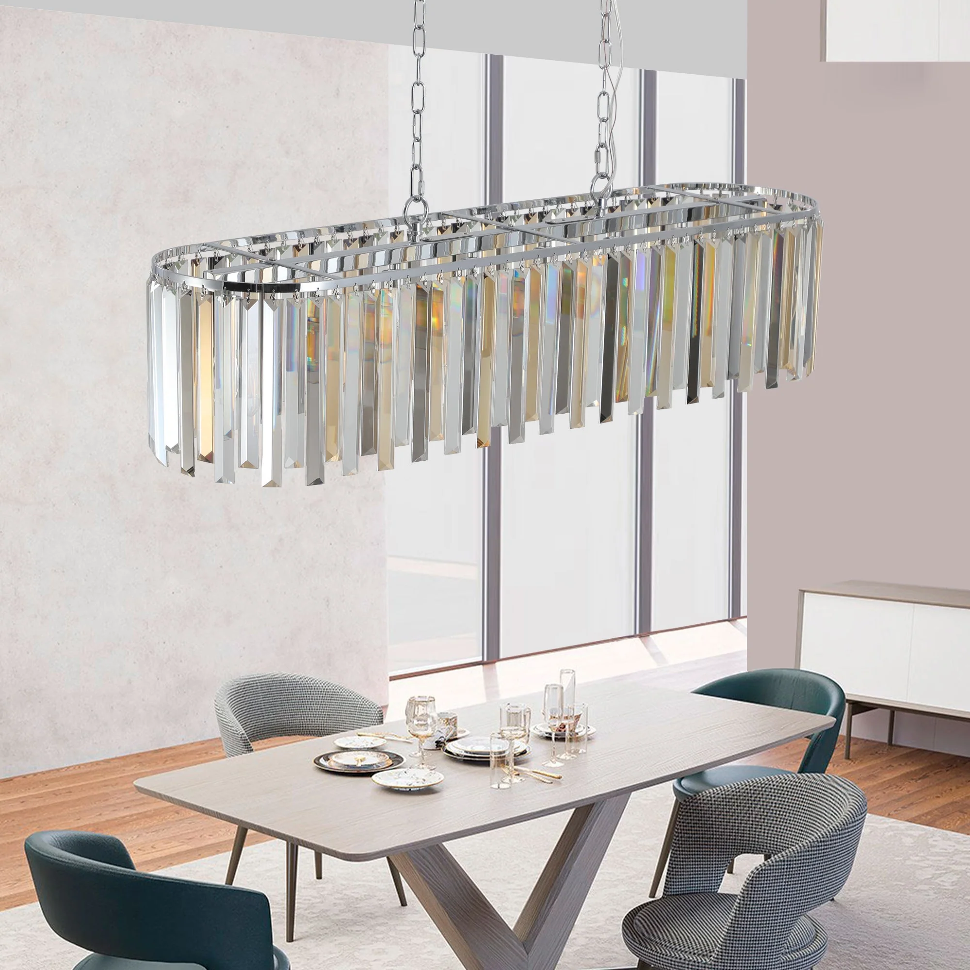 Modern Oval Crystal Ceiling Chandelier - Image 7