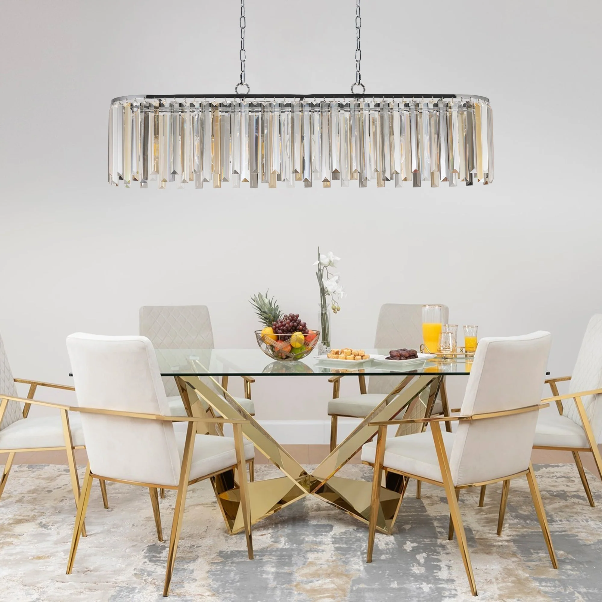 Modern Oval Crystal Ceiling Chandelier - Image 8