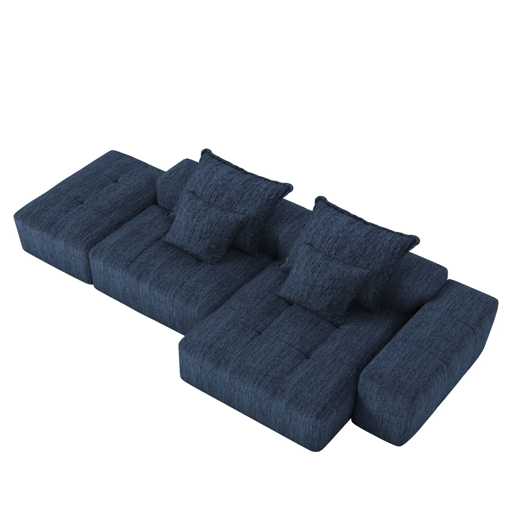 Modern Oversized Diy Combination Modular Sectional Sofa With Pillows - Image 10