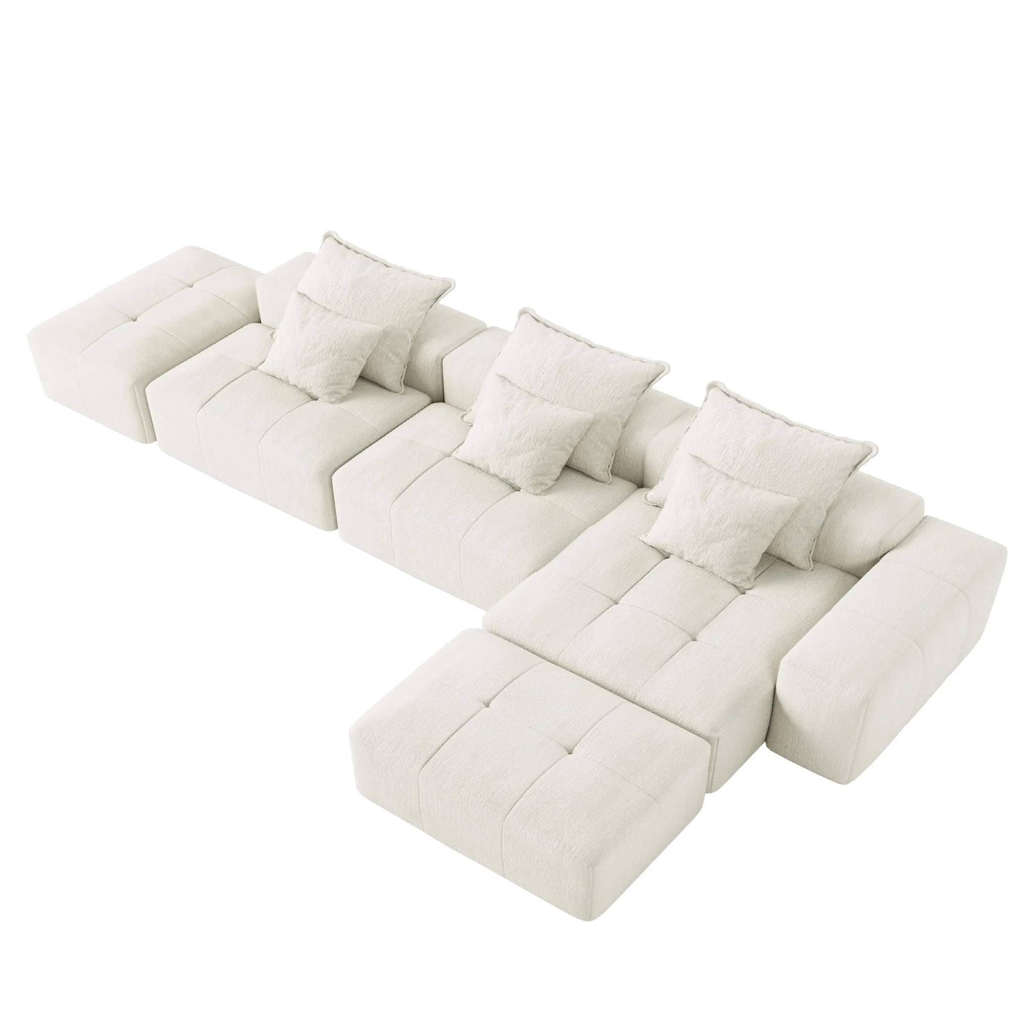 Modern Oversized Diy Combination Modular Sectional Sofa With Pillows - Image 11