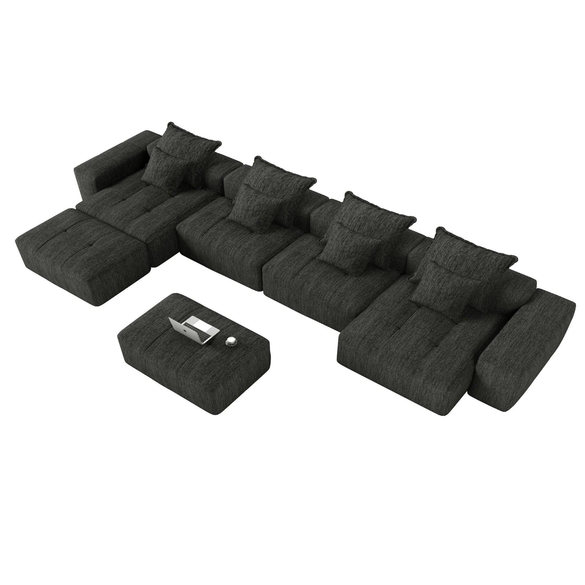Modern Oversized Diy Combination Modular Sectional Sofa With Pillows - Image 12