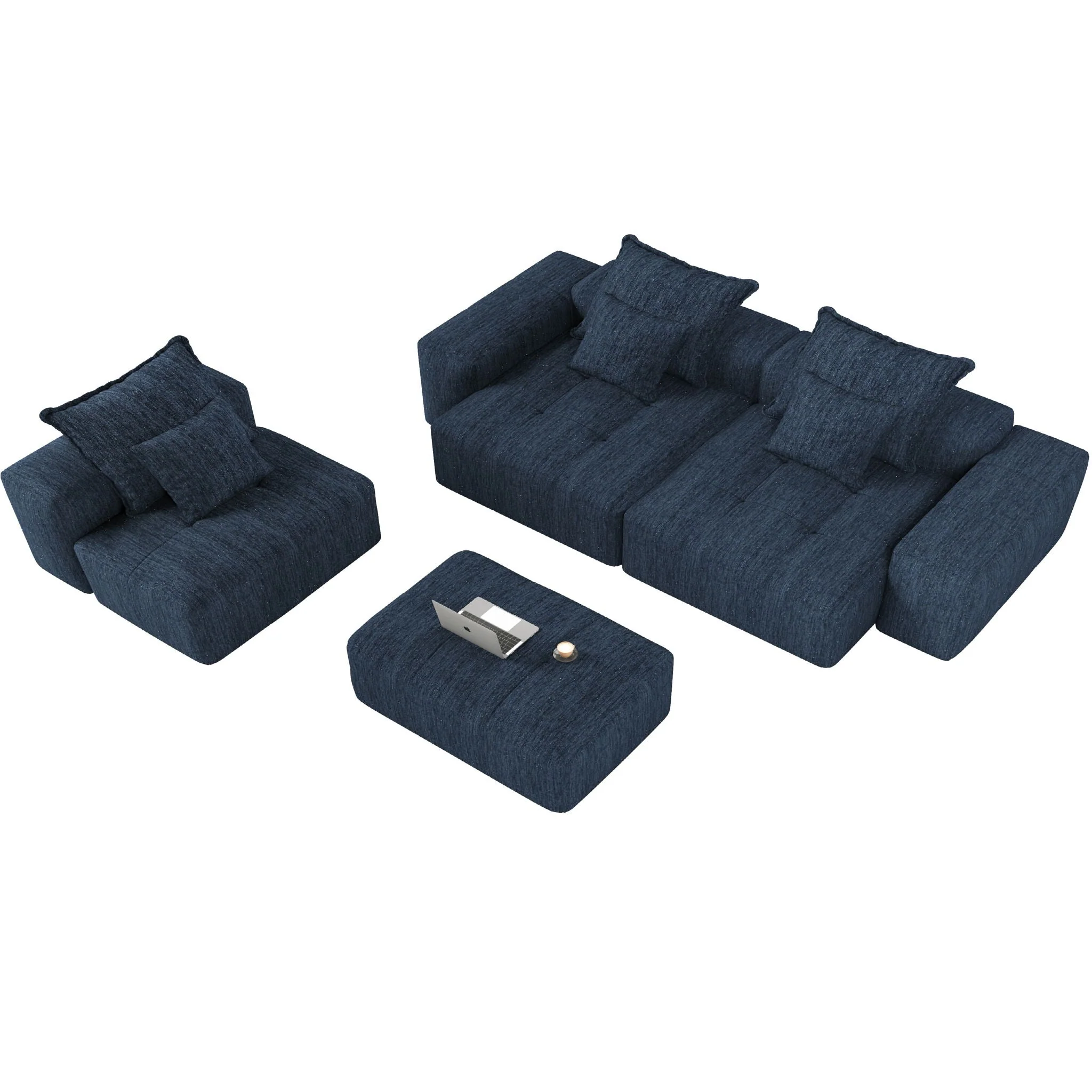 Modern Oversized Diy Combination Modular Sectional Sofa With Pillows - Image 13