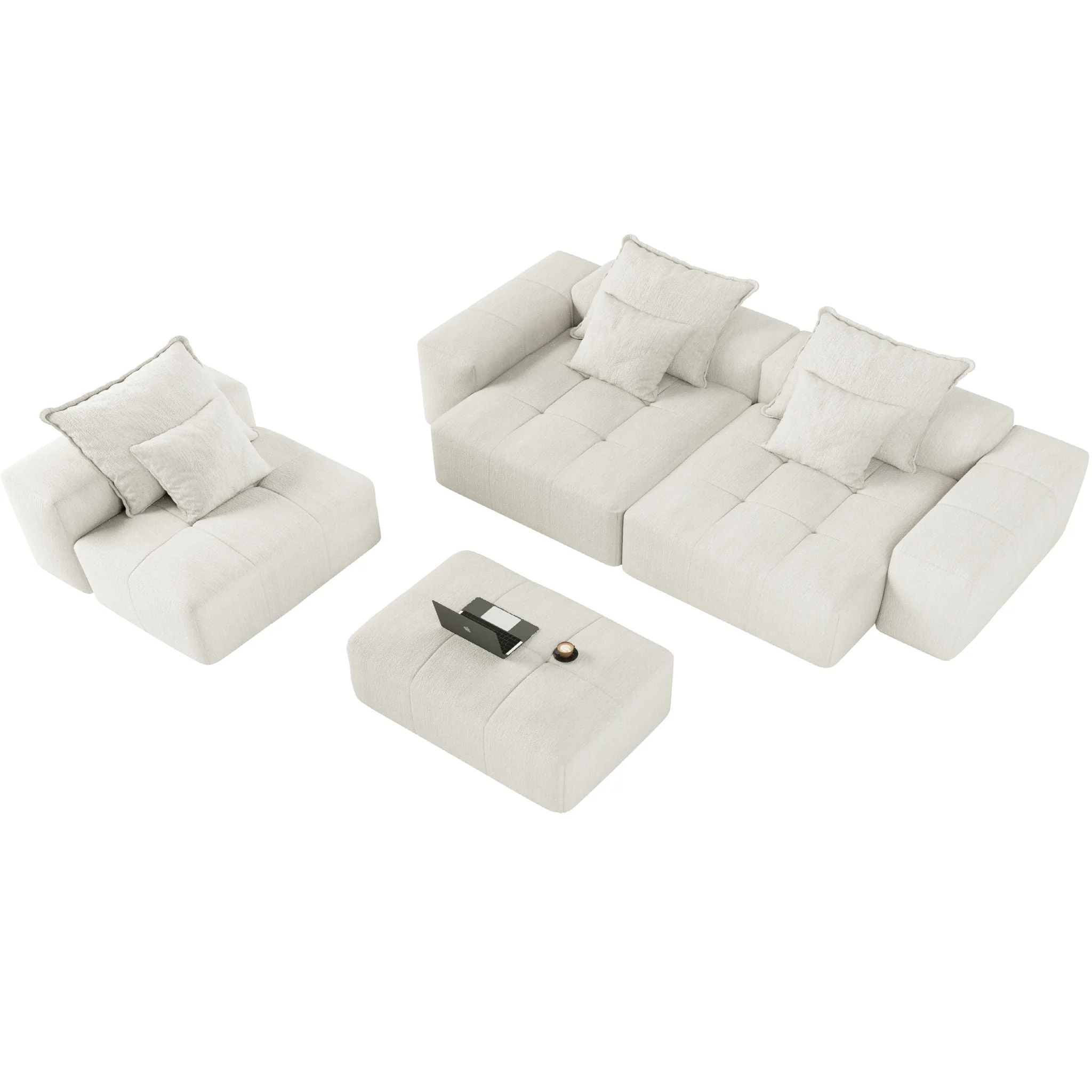 Modern Oversized Diy Combination Modular Sectional Sofa With Pillows - Image 15