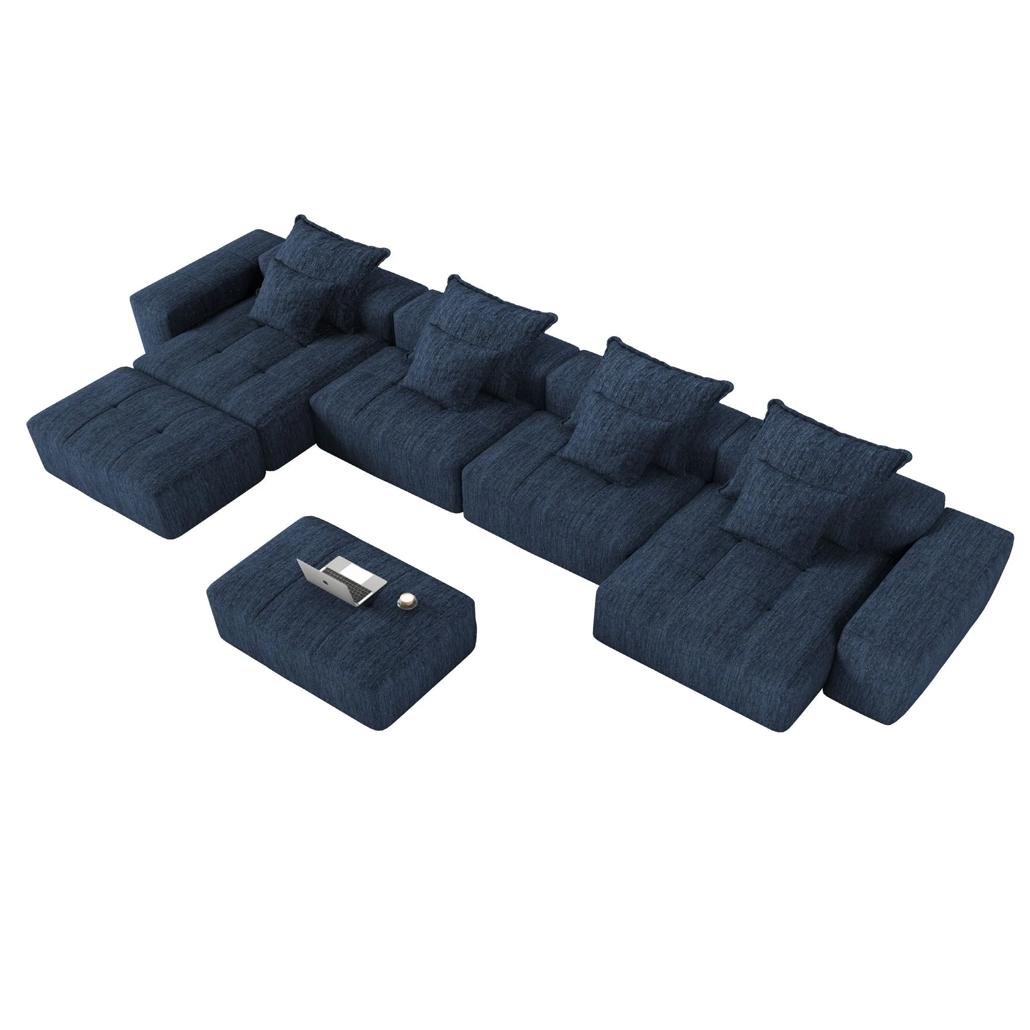 Modern Oversized Diy Combination Modular Sectional Sofa With Pillows - Image 17