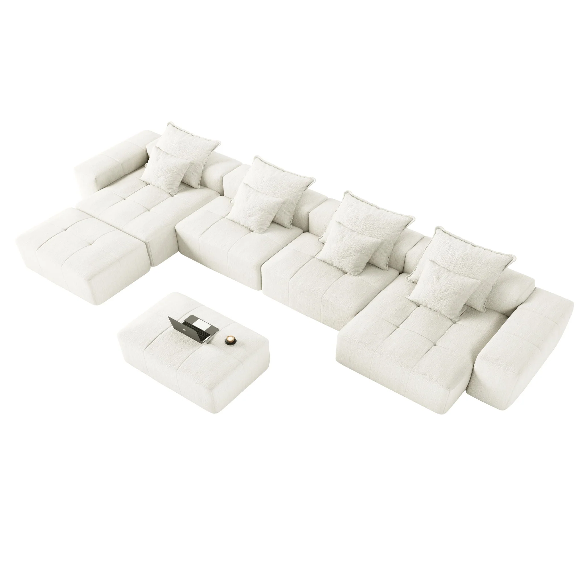Modern Oversized Diy Combination Modular Sectional Sofa With Pillows - Image 18