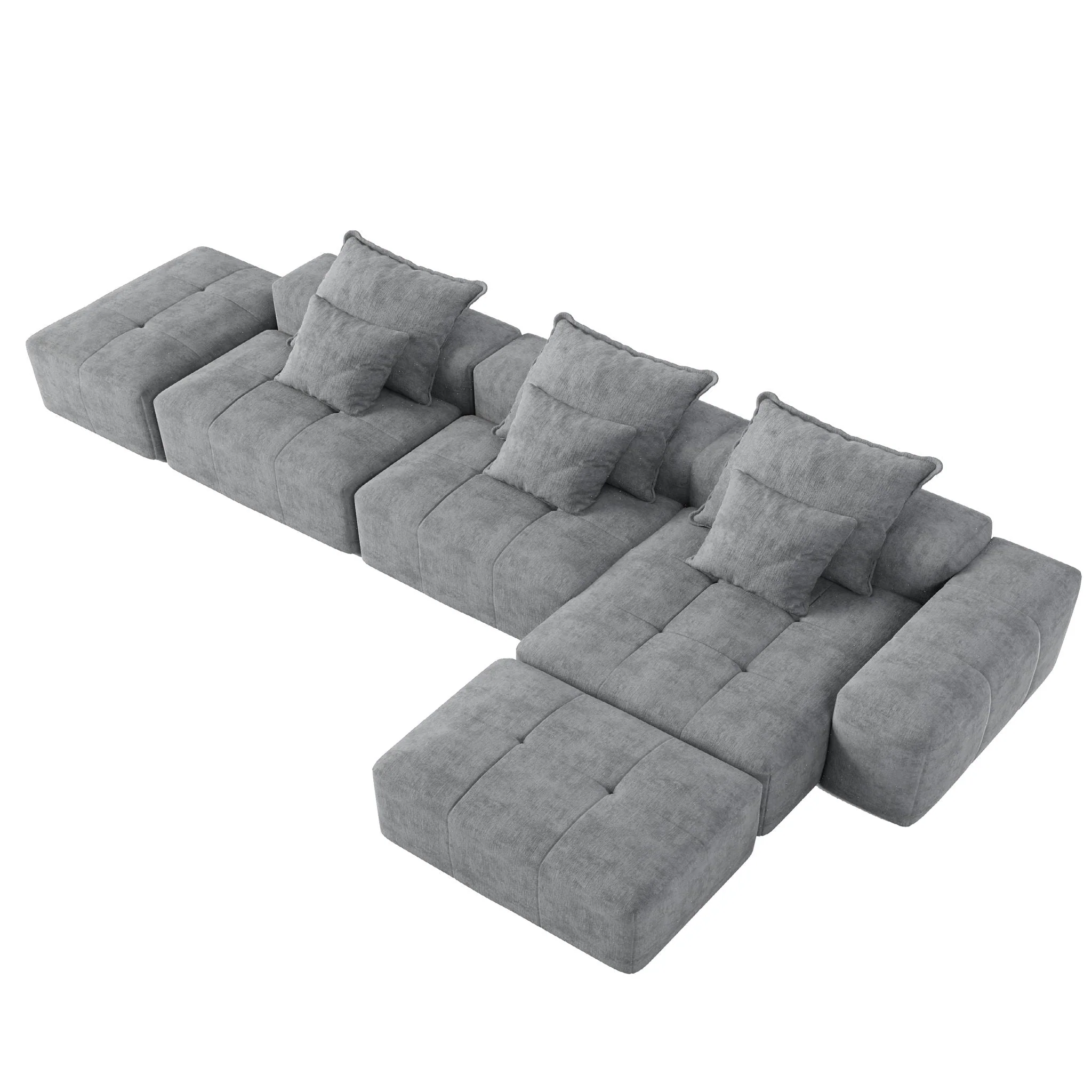 Modern Oversized Diy Combination Modular Sectional Sofa With Pillows - Image 2