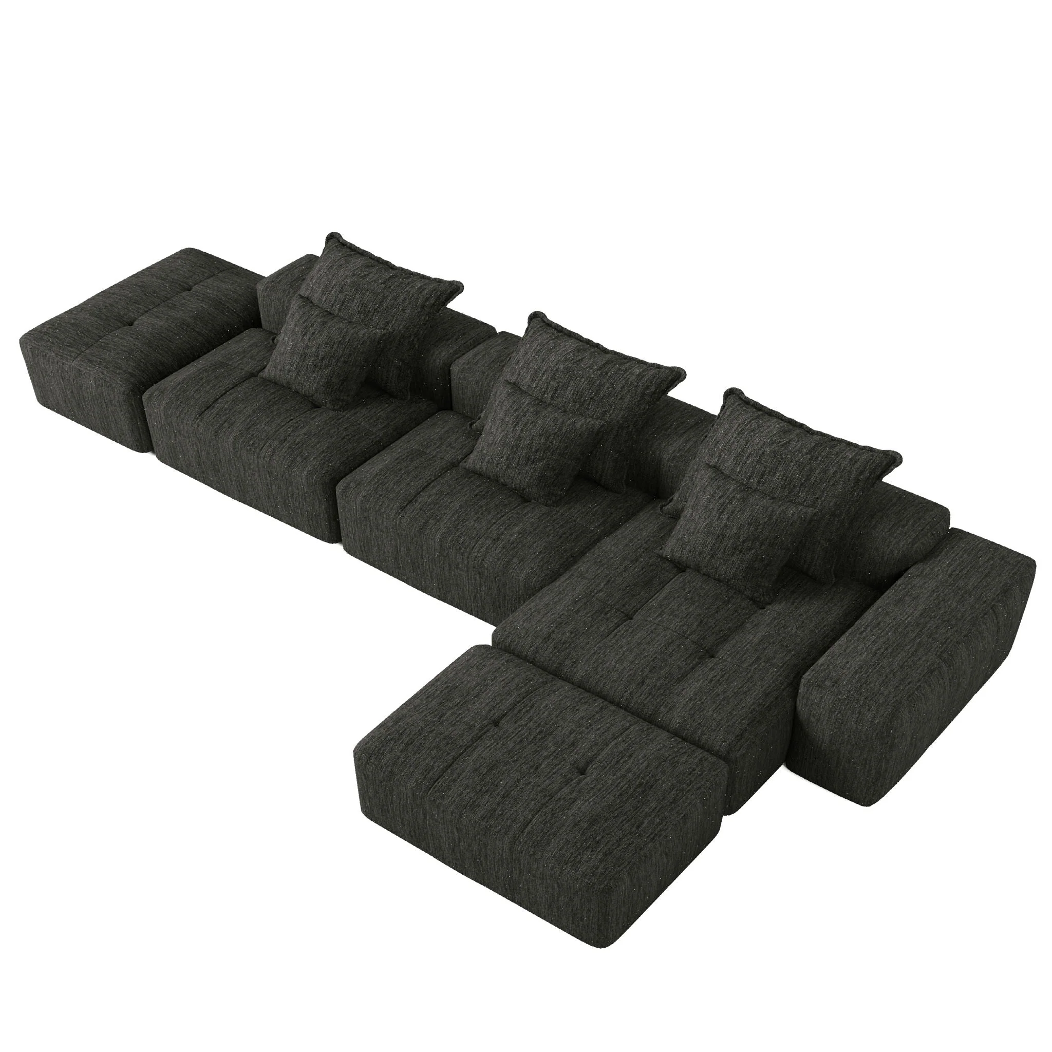 Modern Oversized Diy Combination Modular Sectional Sofa With Pillows - Image 21