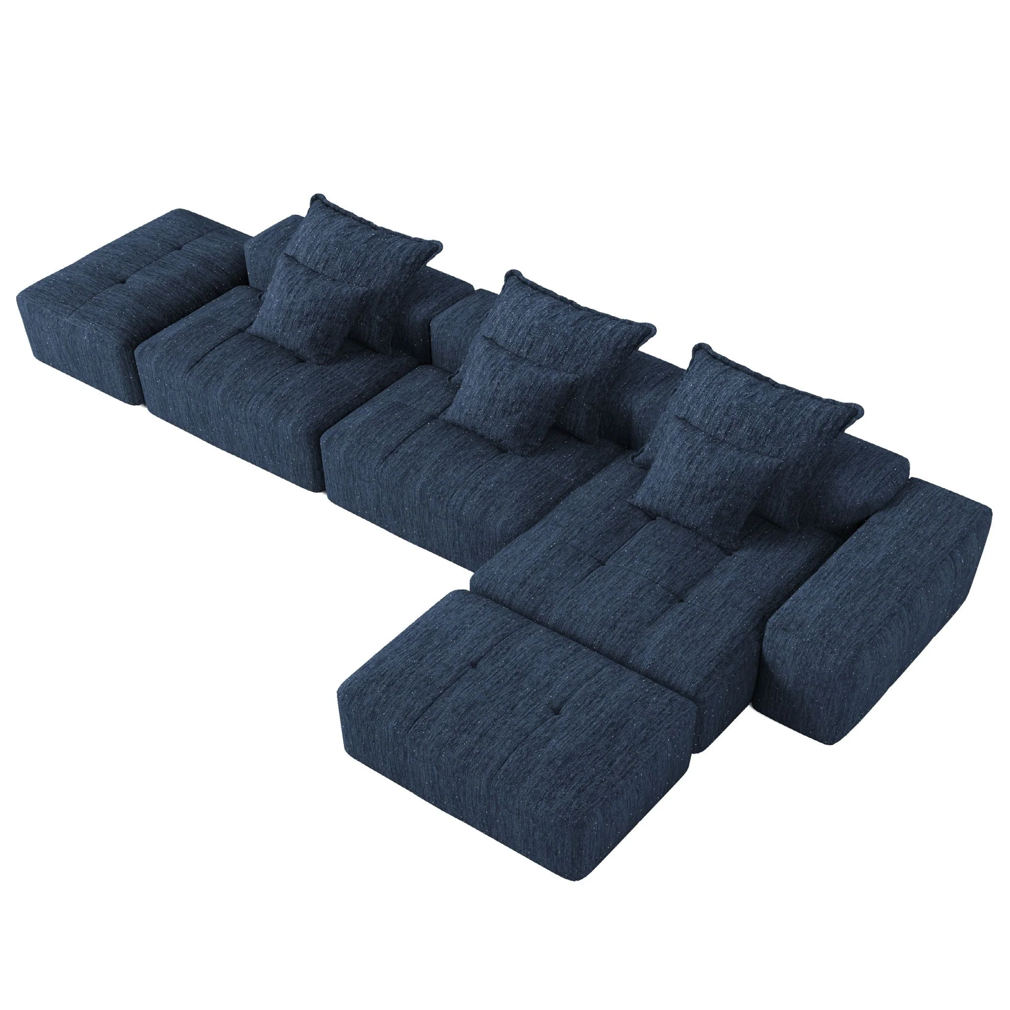 Modern Oversized Diy Combination Modular Sectional Sofa With Pillows - Image 3