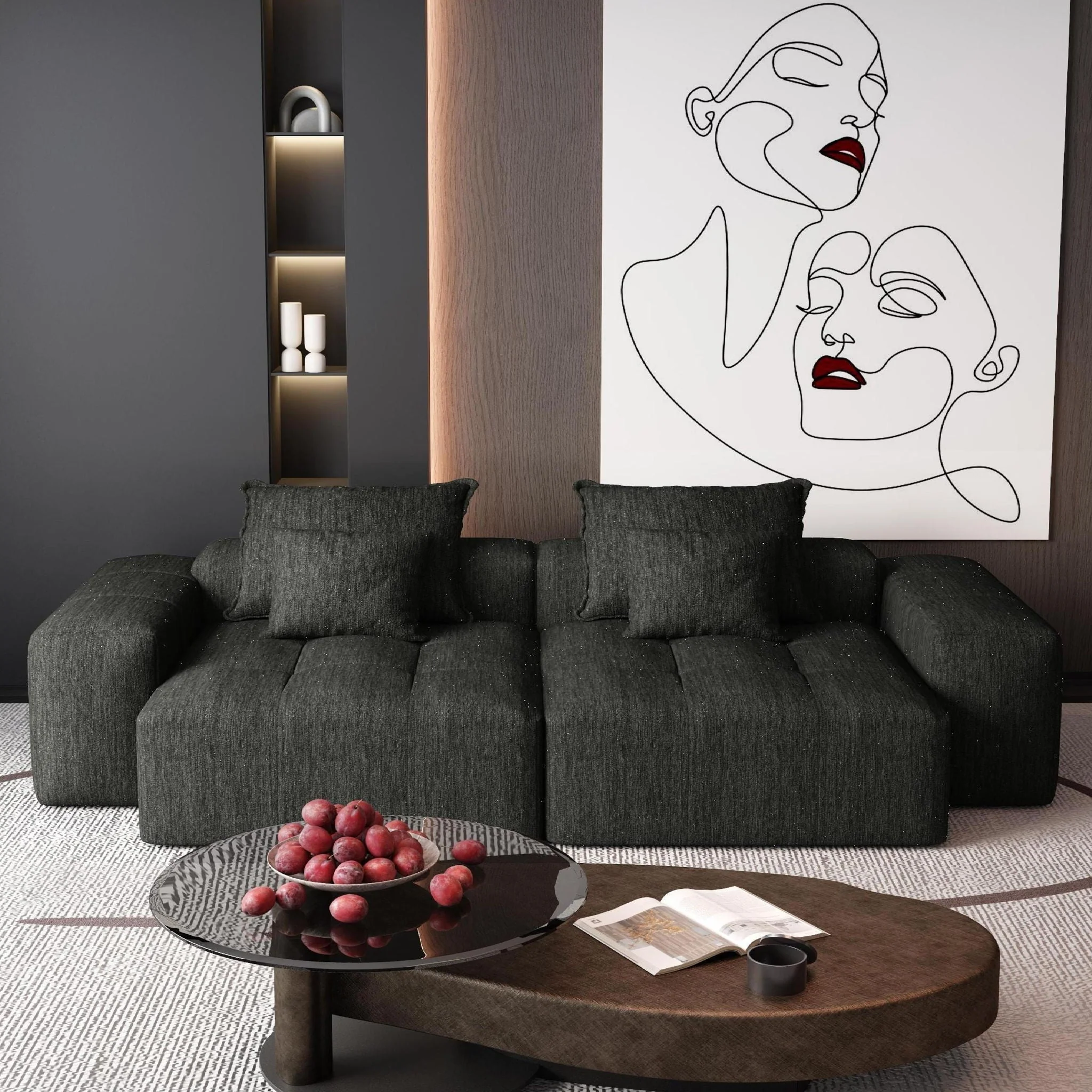 Modern Oversized Diy Combination Modular Sectional Sofa With Pillows - Image 39