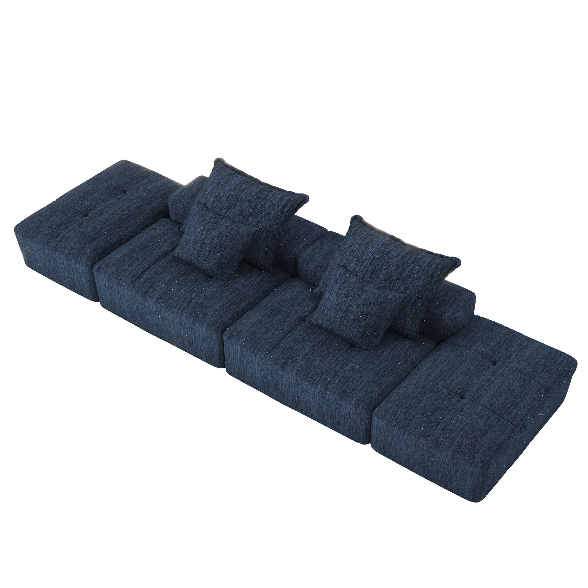Modern Oversized Diy Combination Modular Sectional Sofa With Pillows - Image 4