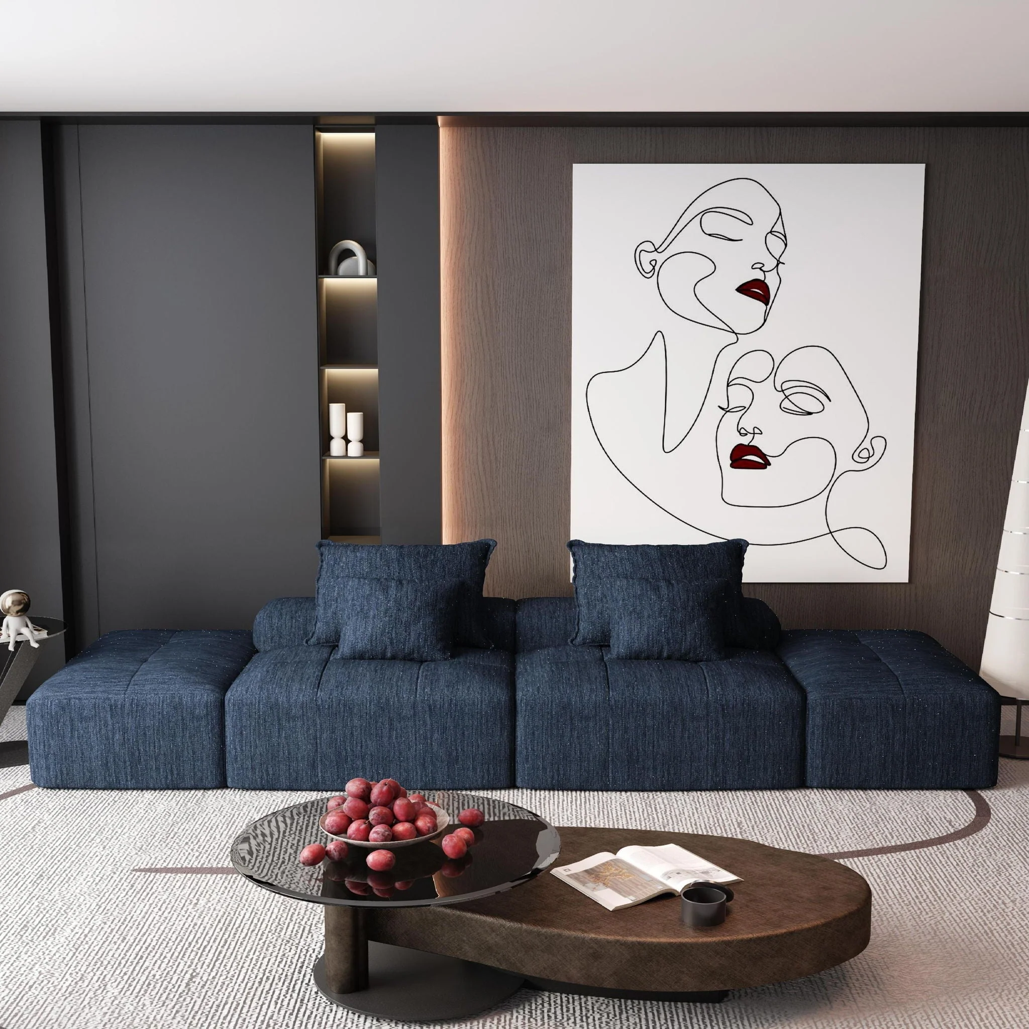 Modern Oversized Diy Combination Modular Sectional Sofa With Pillows - Image 42