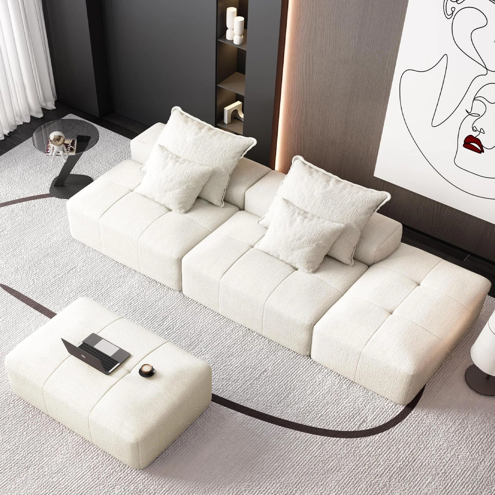 Modern Oversized Diy Combination Modular Sectional Sofa With Pillows - Image 52
