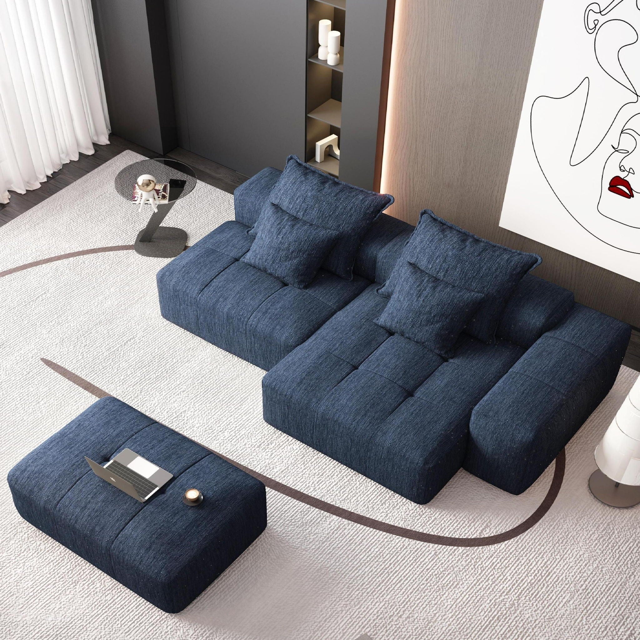 Modern Oversized Diy Combination Modular Sectional Sofa With Pillows - Image 53