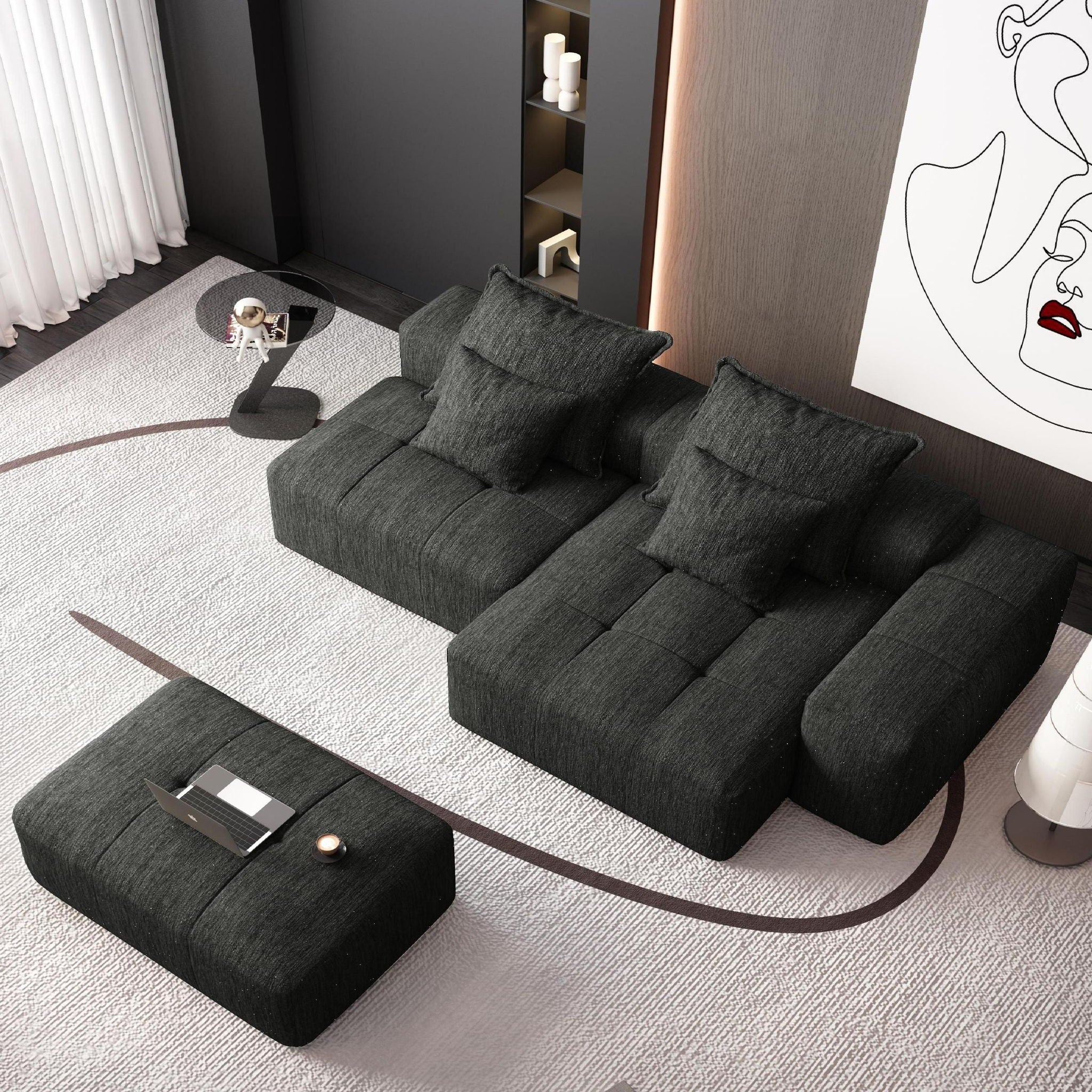 Modern Oversized Diy Combination Modular Sectional Sofa With Pillows - Image 62