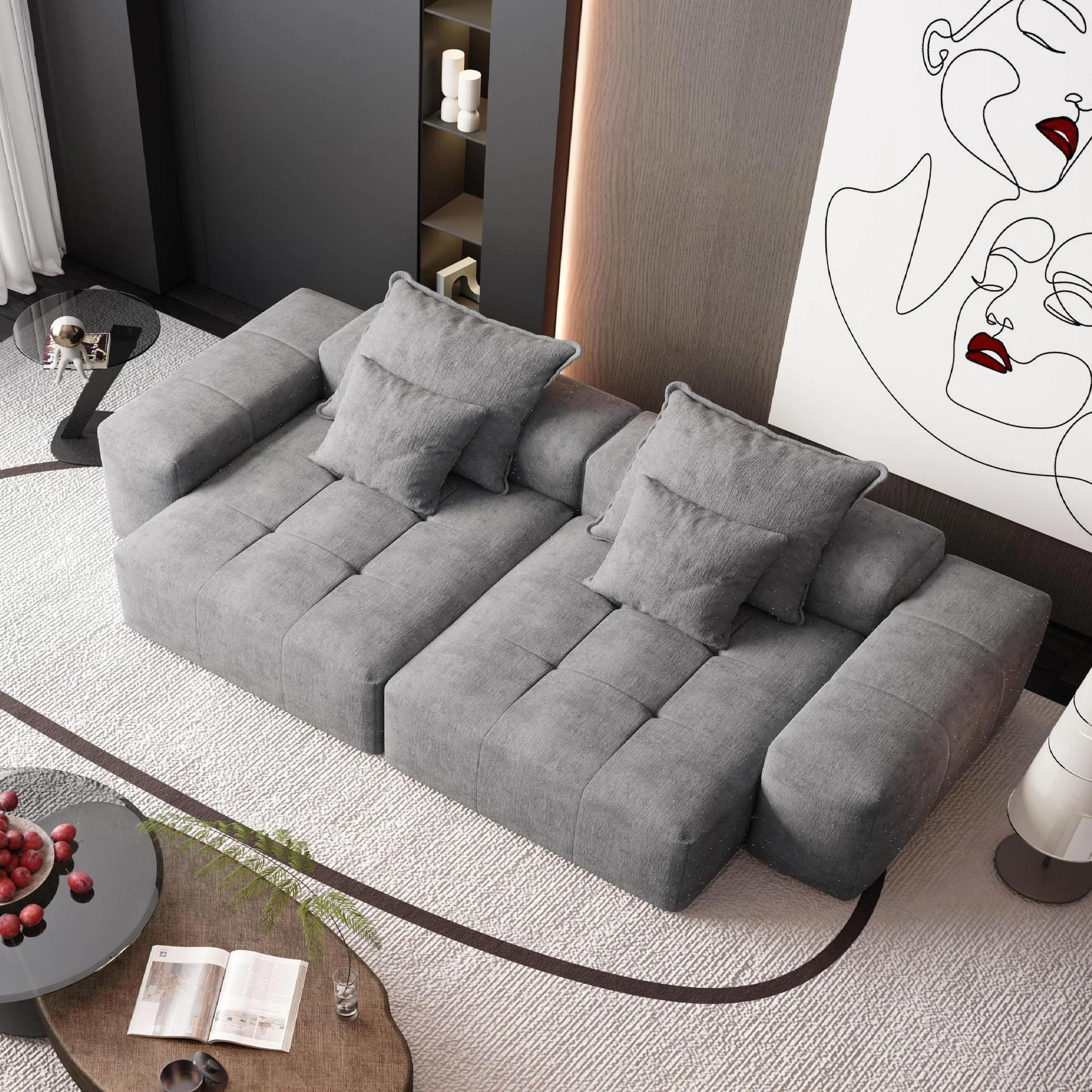 Modern Oversized Diy Combination Modular Sectional Sofa With Pillows - Image 63