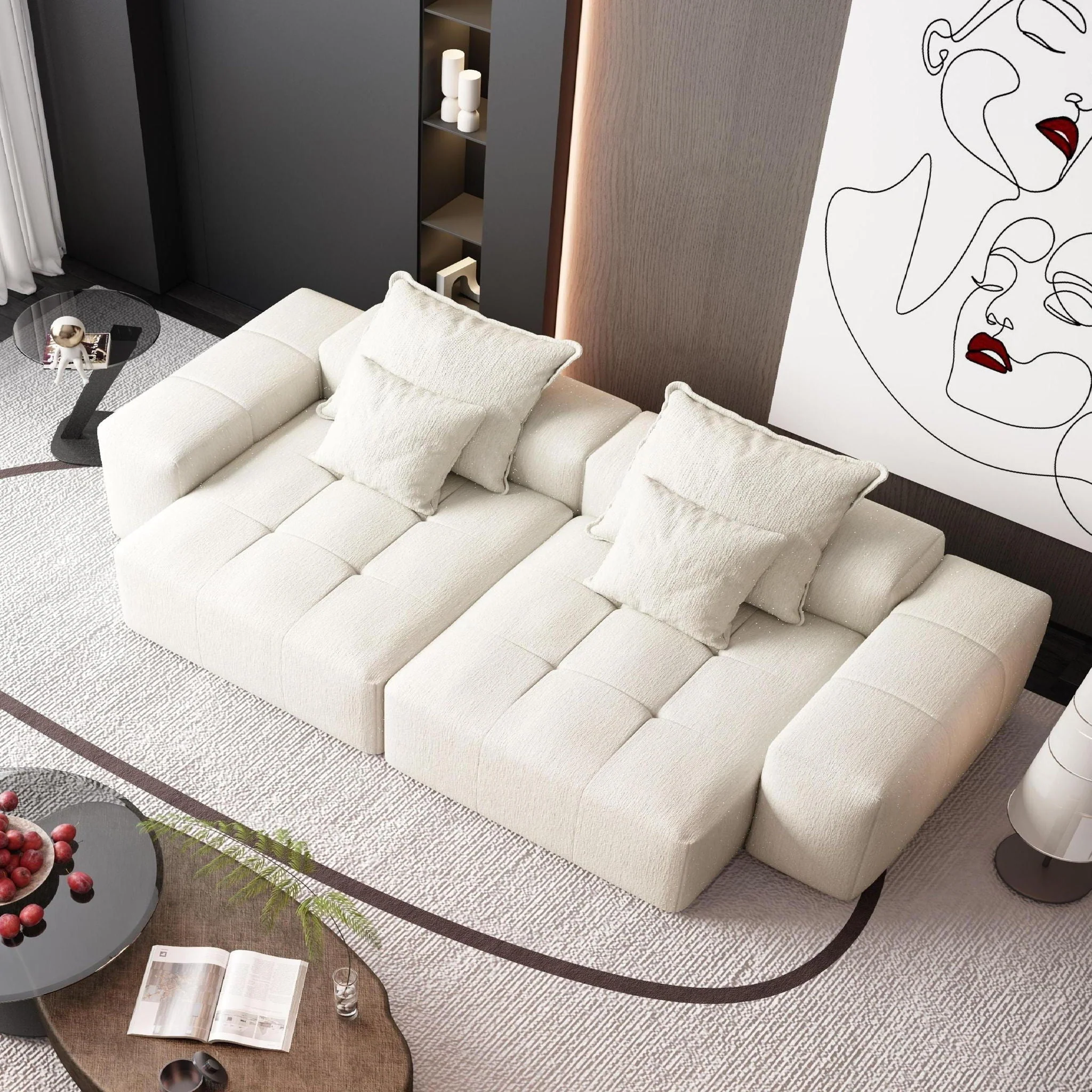 Modern Oversized Diy Combination Modular Sectional Sofa With Pillows - Image 66