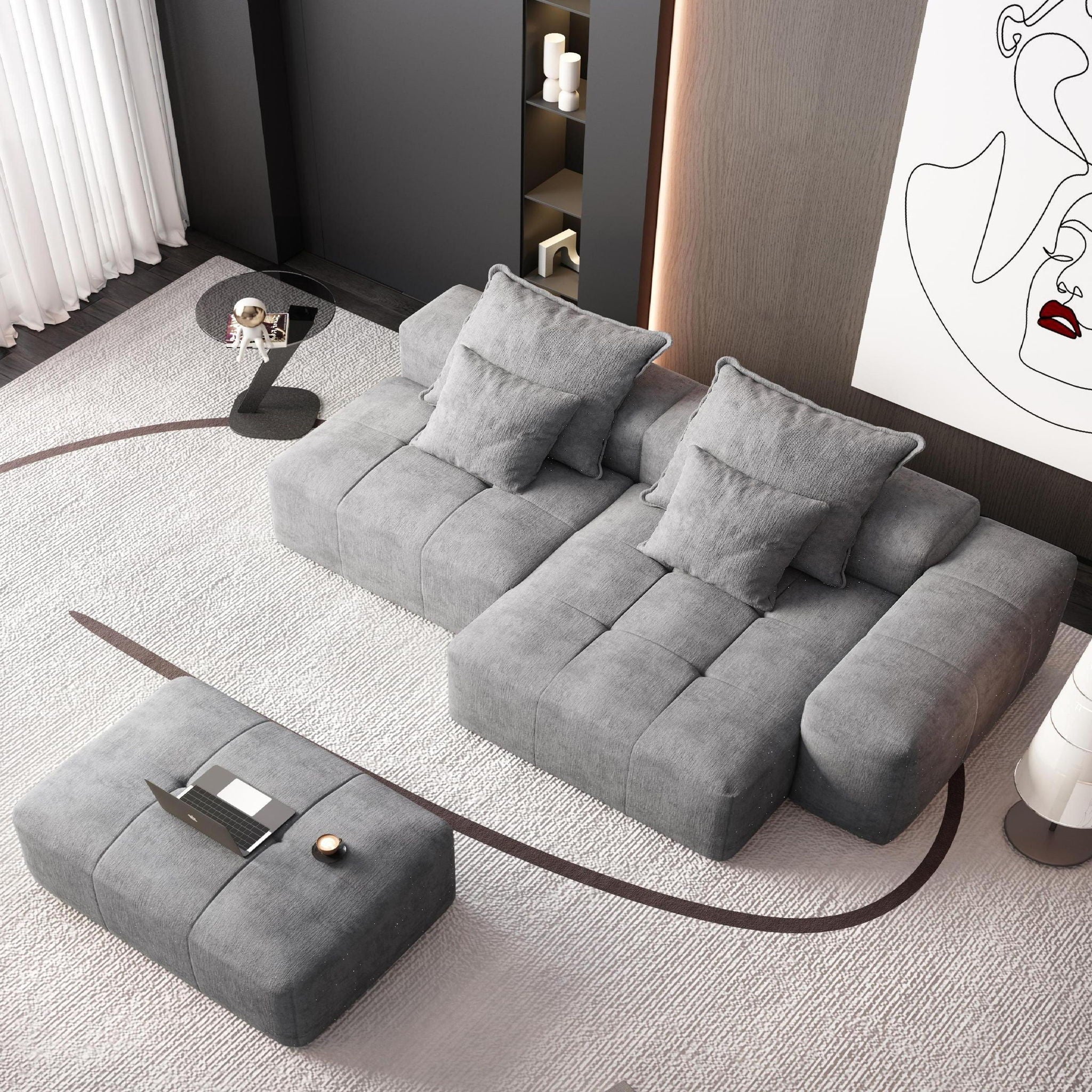 Modern Oversized Diy Combination Modular Sectional Sofa With Pillows - Image 67