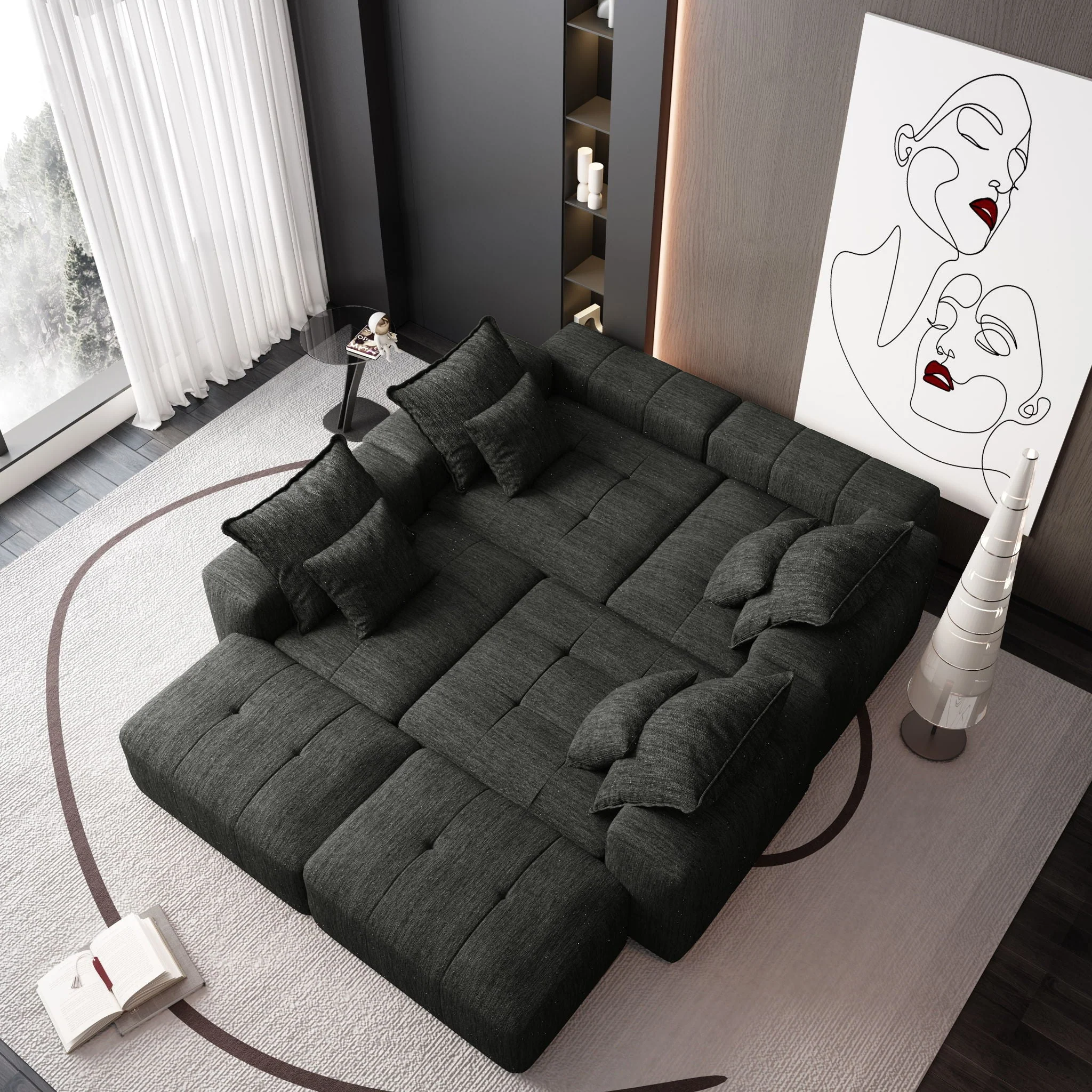 Modern Oversized Diy Combination Modular Sectional Sofa With Pillows - Image 69