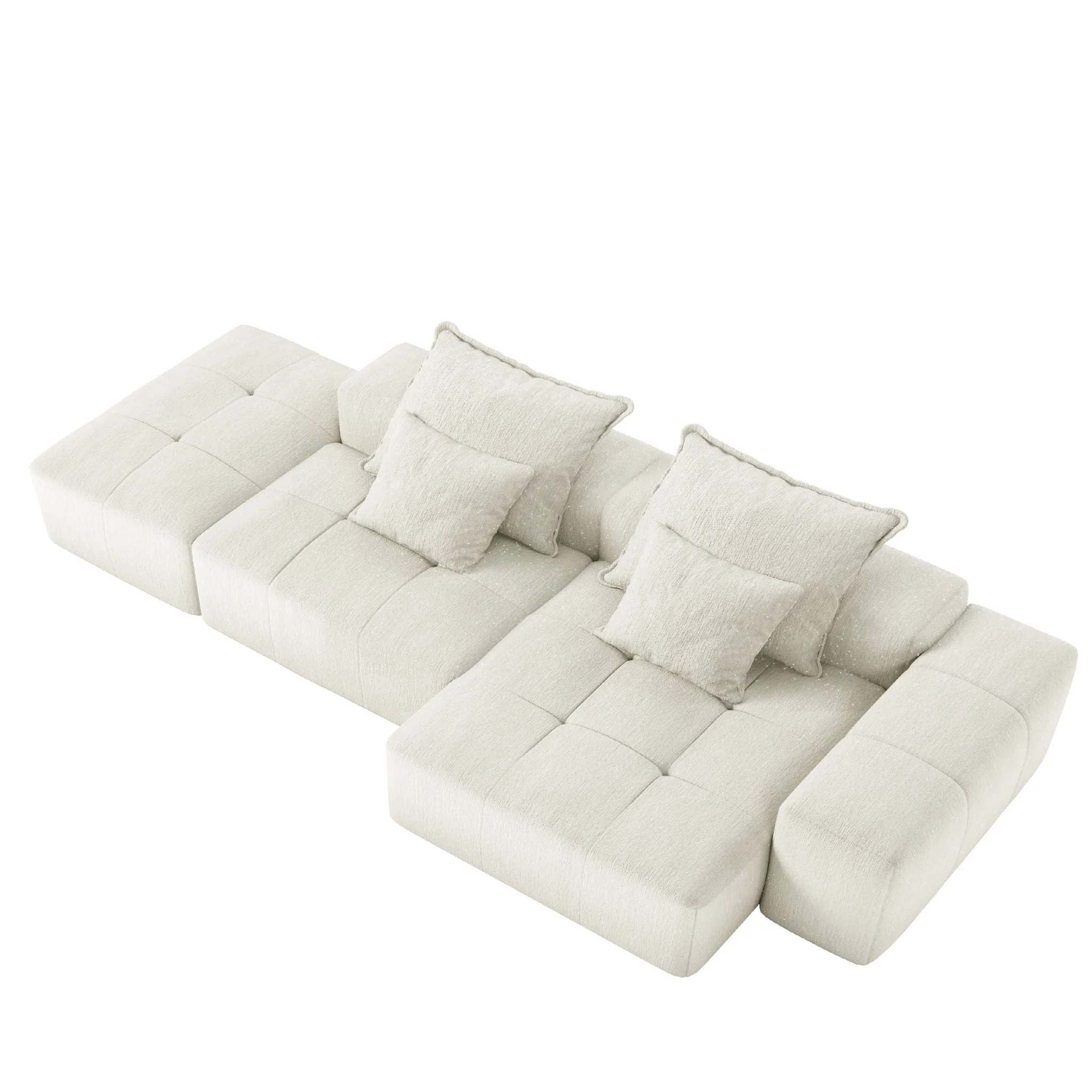 Modern Oversized Diy Combination Modular Sectional Sofa With Pillows - Image 7