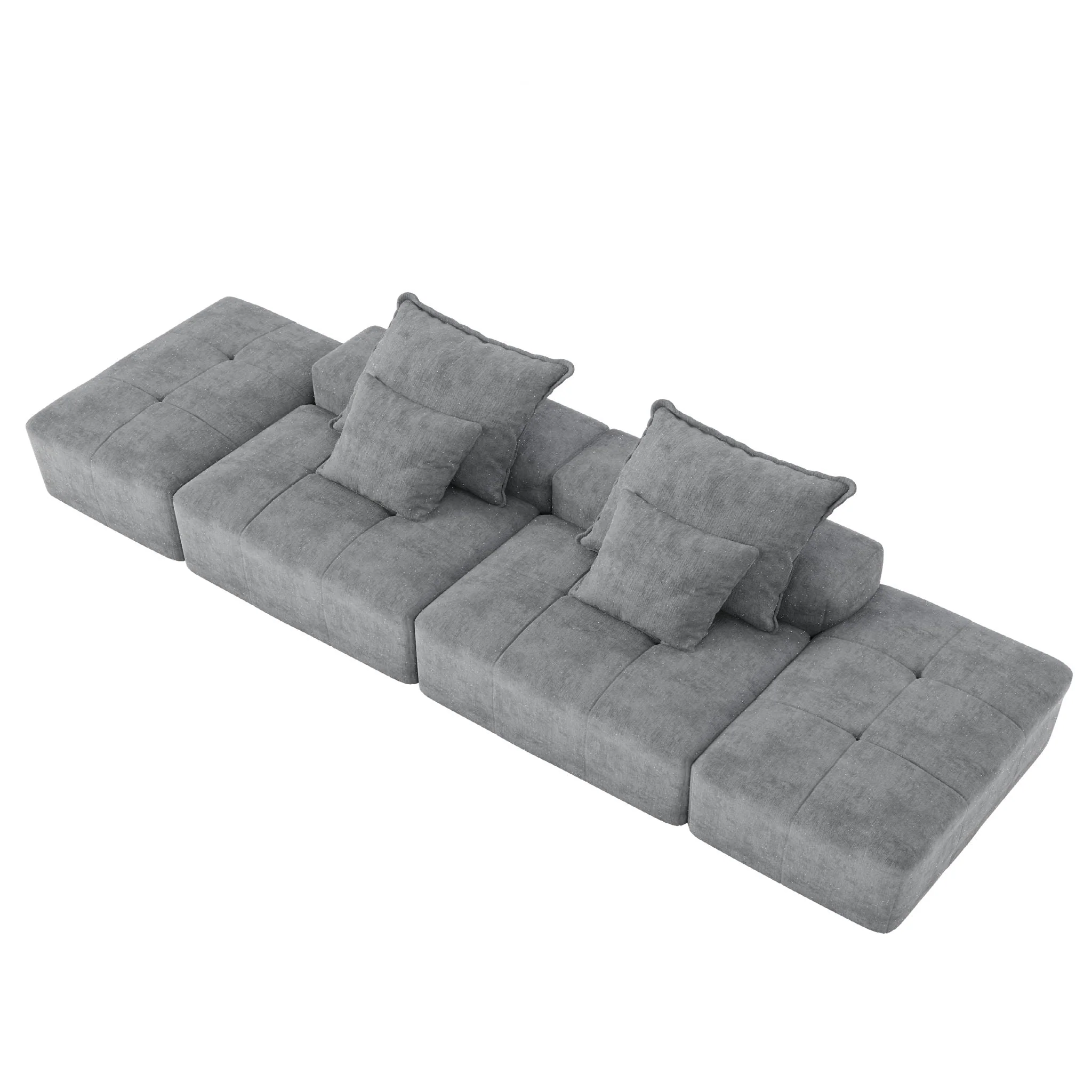 Modern Oversized Diy Combination Modular Sectional Sofa With Pillows - Image 8
