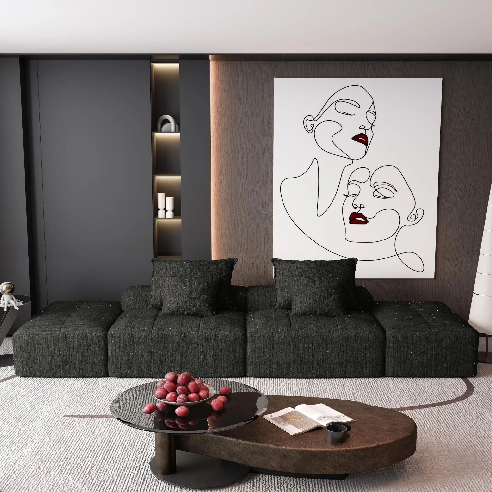 Modern Oversized Diy Combination Modular Sectional Sofa With Pillows - Image 81
