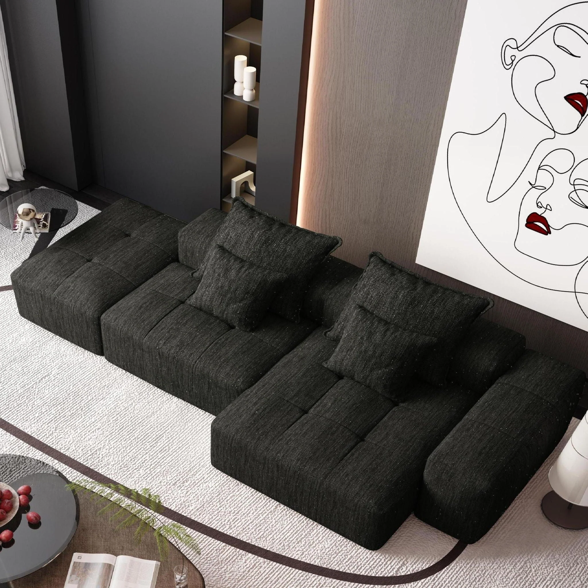 Modern Oversized Diy Combination Modular Sectional Sofa With Pillows - Image 82