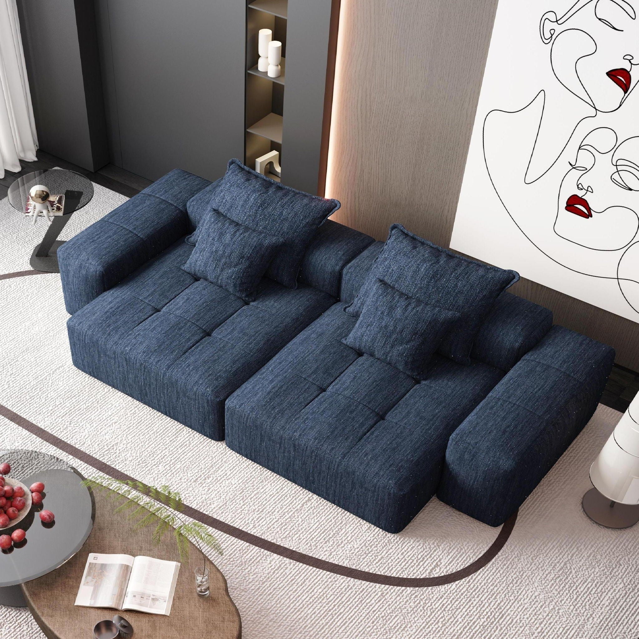 Modern Oversized Diy Combination Modular Sectional Sofa With Pillows - Image 89